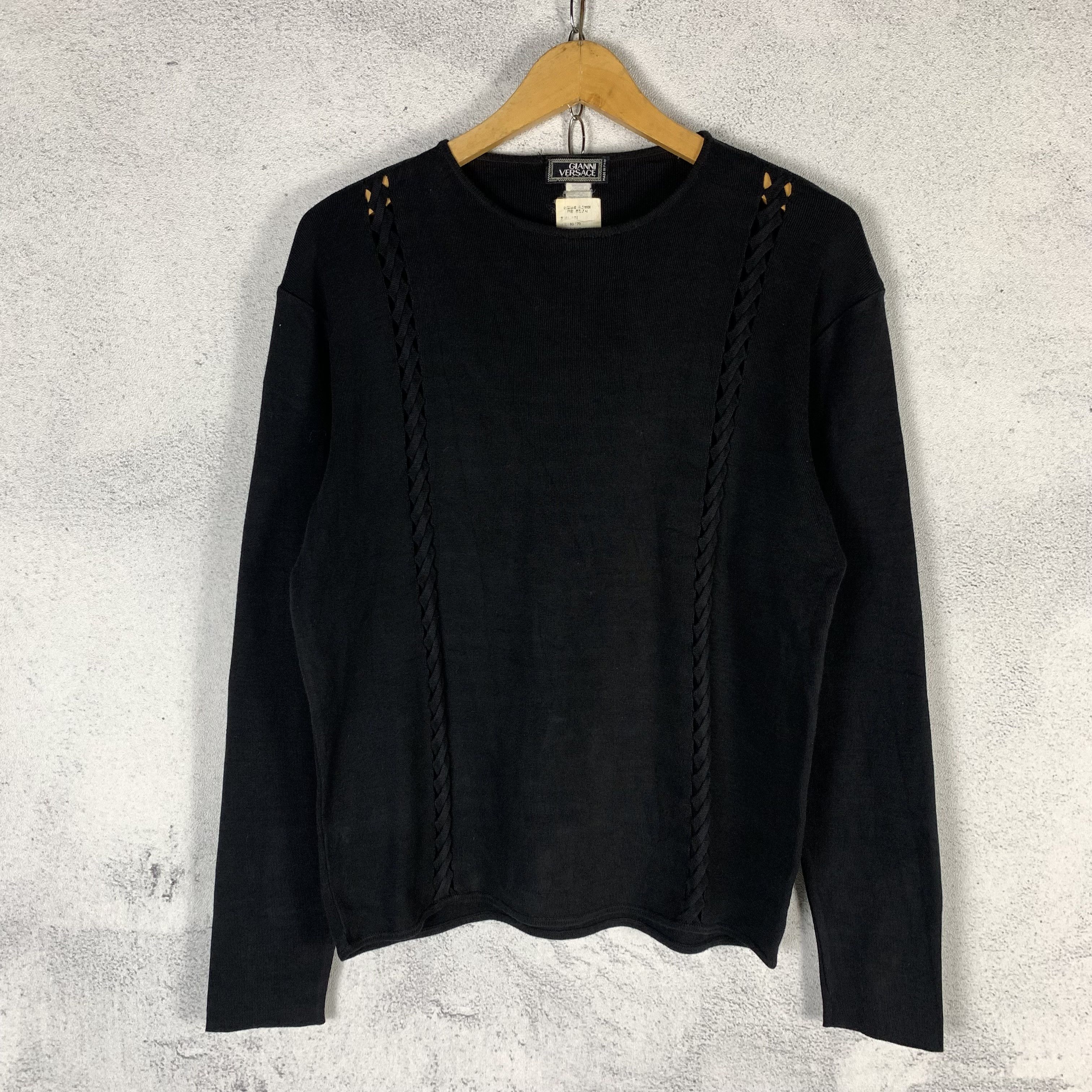 Versace Vintage Gianni Versace Knit Cable Sweater Size M / US 6-8 / IT 42-44 - 1 Thumbnail