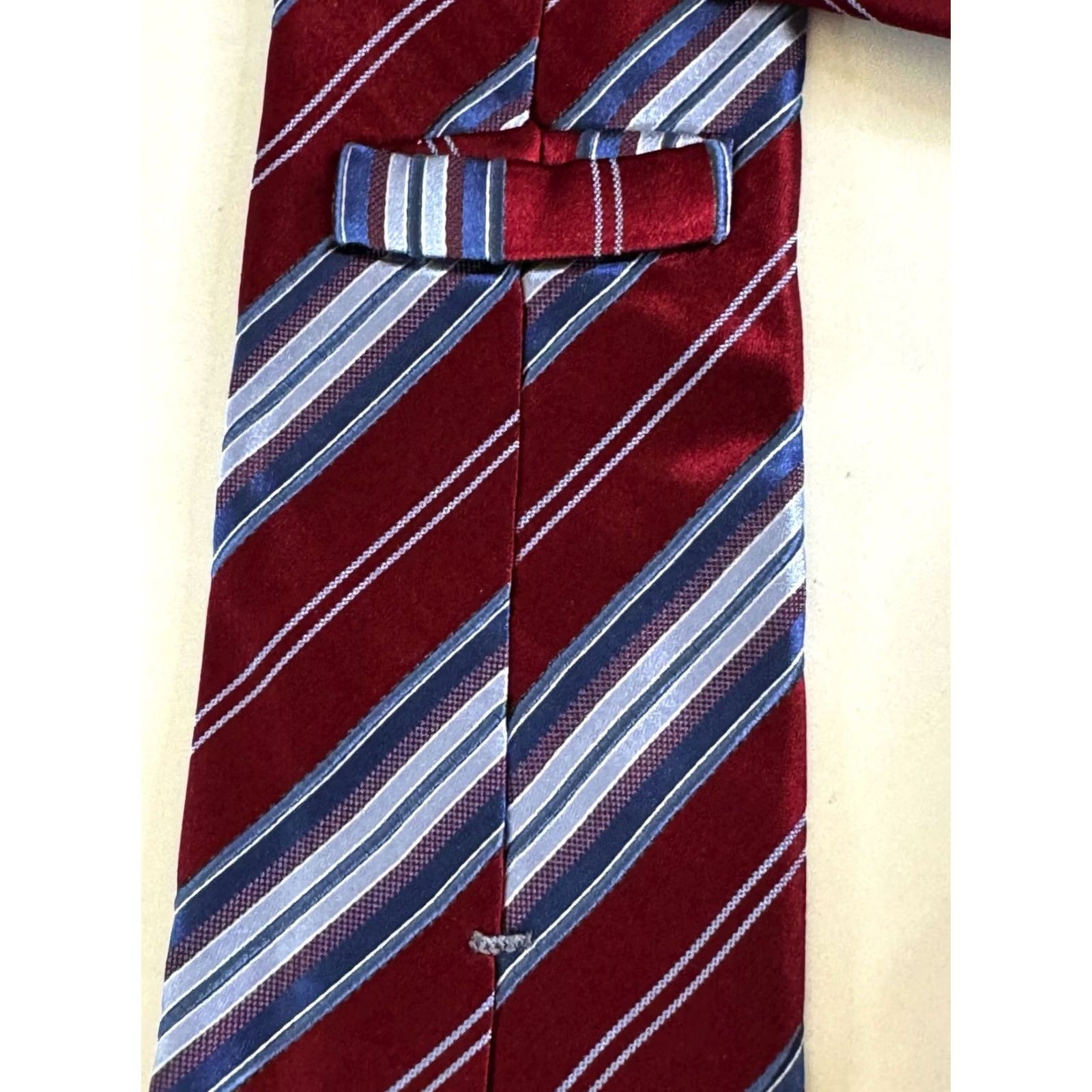 Vintage Zegna NECK TIE Red Blue Stripe Mens Designer Tie Size ONE SIZE - 3 Thumbnail