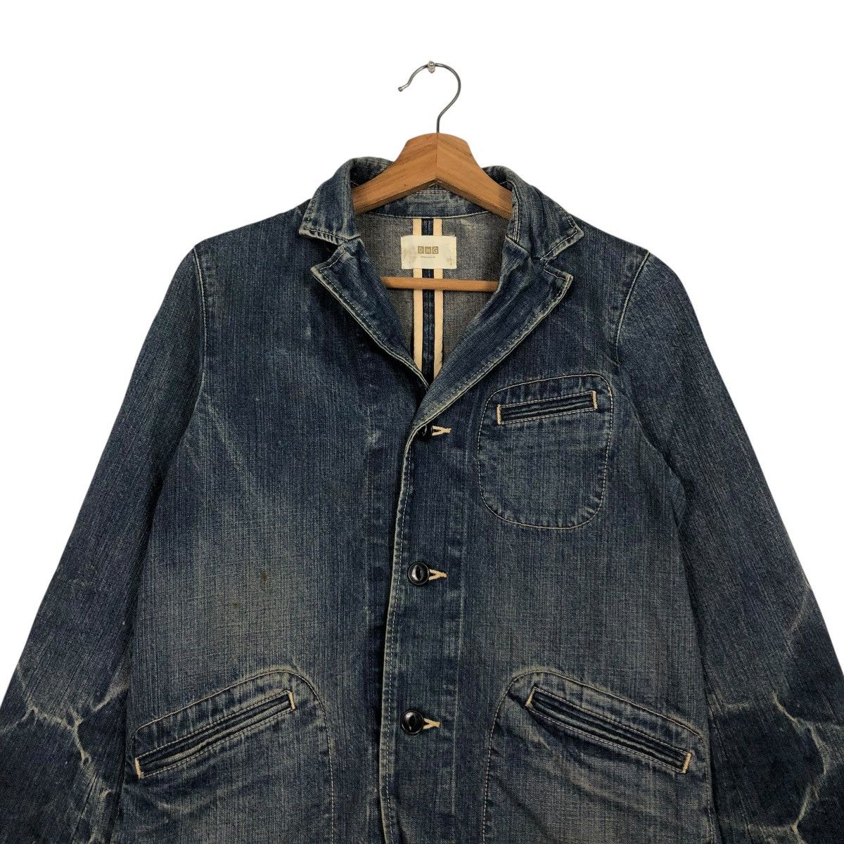 Japanese Brand 🔥VINTAGE CHORE DENIM JACKET BIKER DOMINGO ISSEY MIYAKE Size US S / EU 44-46 / 1 - 5 Thumbnail