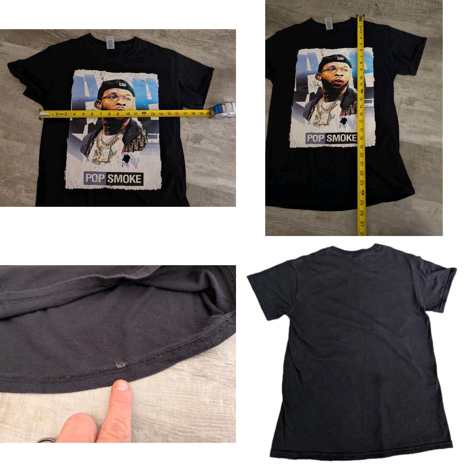 Gildan POP SMOKE Graphic Tee Shirt Black Size Small Unisex Adults Hip Hop Rap 100% Cotton Short Sleeve Size US S / EU 44-46 / 1 - 8 Thumbnail