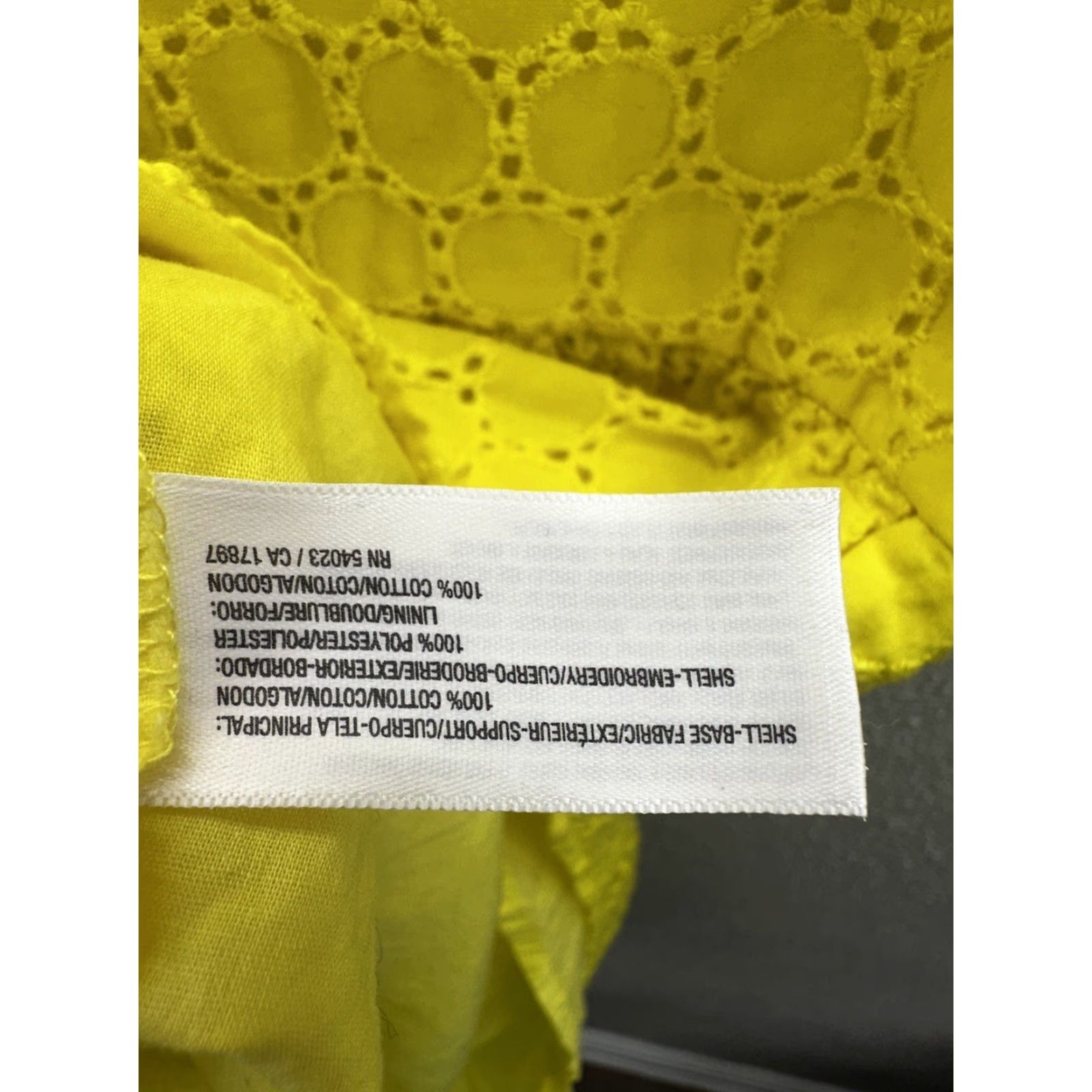 Old Navy Old Navy Dress Womens Eyelet Embroidered Yellow Sleeveless Short A-Line 4 Womens Size S / US 4 / IT 40 - 5 Thumbnail