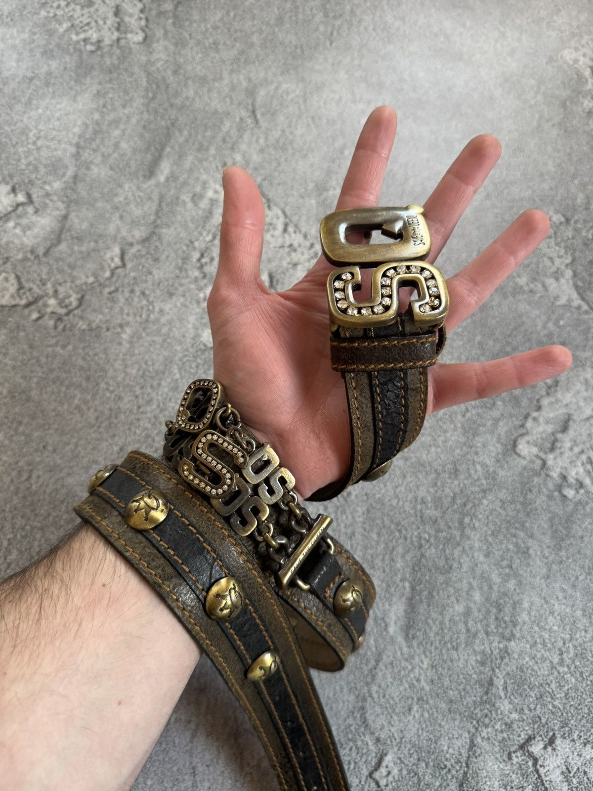 Jean Paul Gaultier Save the queen leather belt retro style vintage avantgarde Size ONE SIZE - 2 Thumbnail