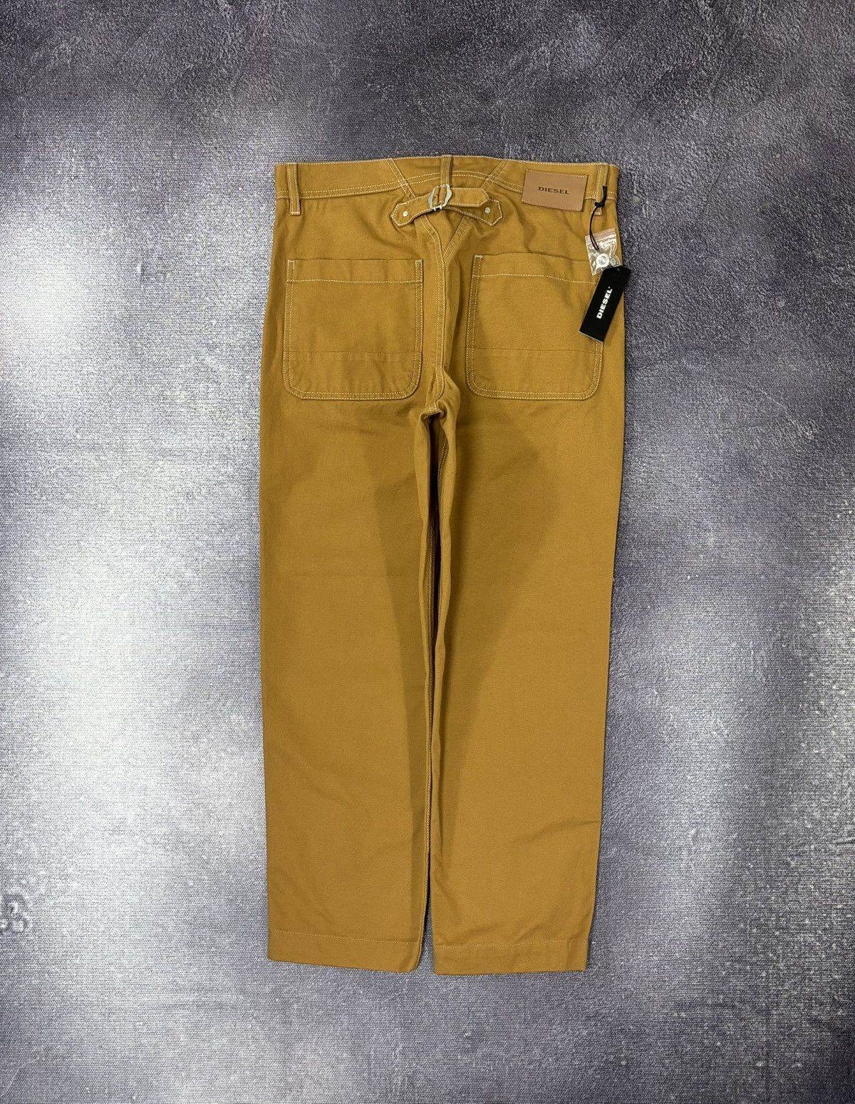 Diesel Diesel P-Frank NWT Buckle Back Men’s Mustard Dungaree Pants Size US 31 - 2 Thumbnail