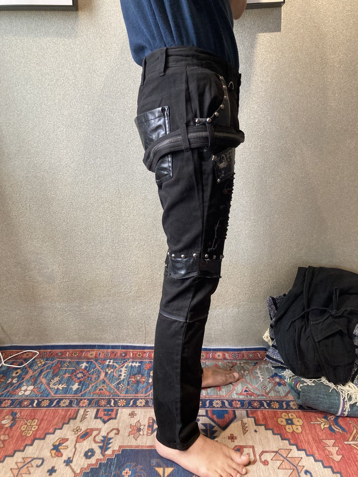 Sex Pot ReVeNGe Sex Revenge Revenge Bondage Punk Pants patchwork Leather Size US 30 / EU 46 - 4 Thumbnail