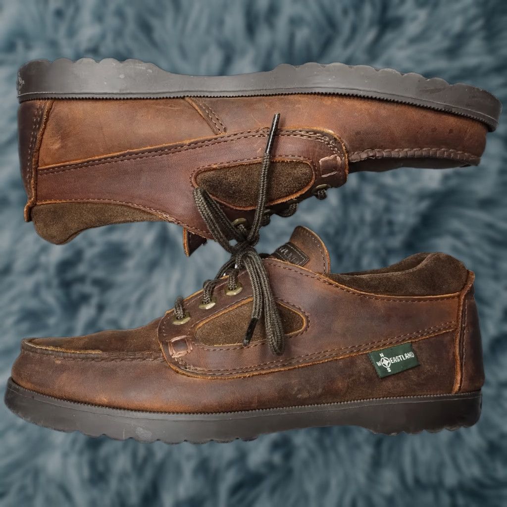 Eastland Eastland Womens Size 9.5 Brown Leather Moc Toe Comfort Lace Up Boat Loafers - Casual, Travel, Workwear Size US 10 / IT 40 - 1 Thumbnail
