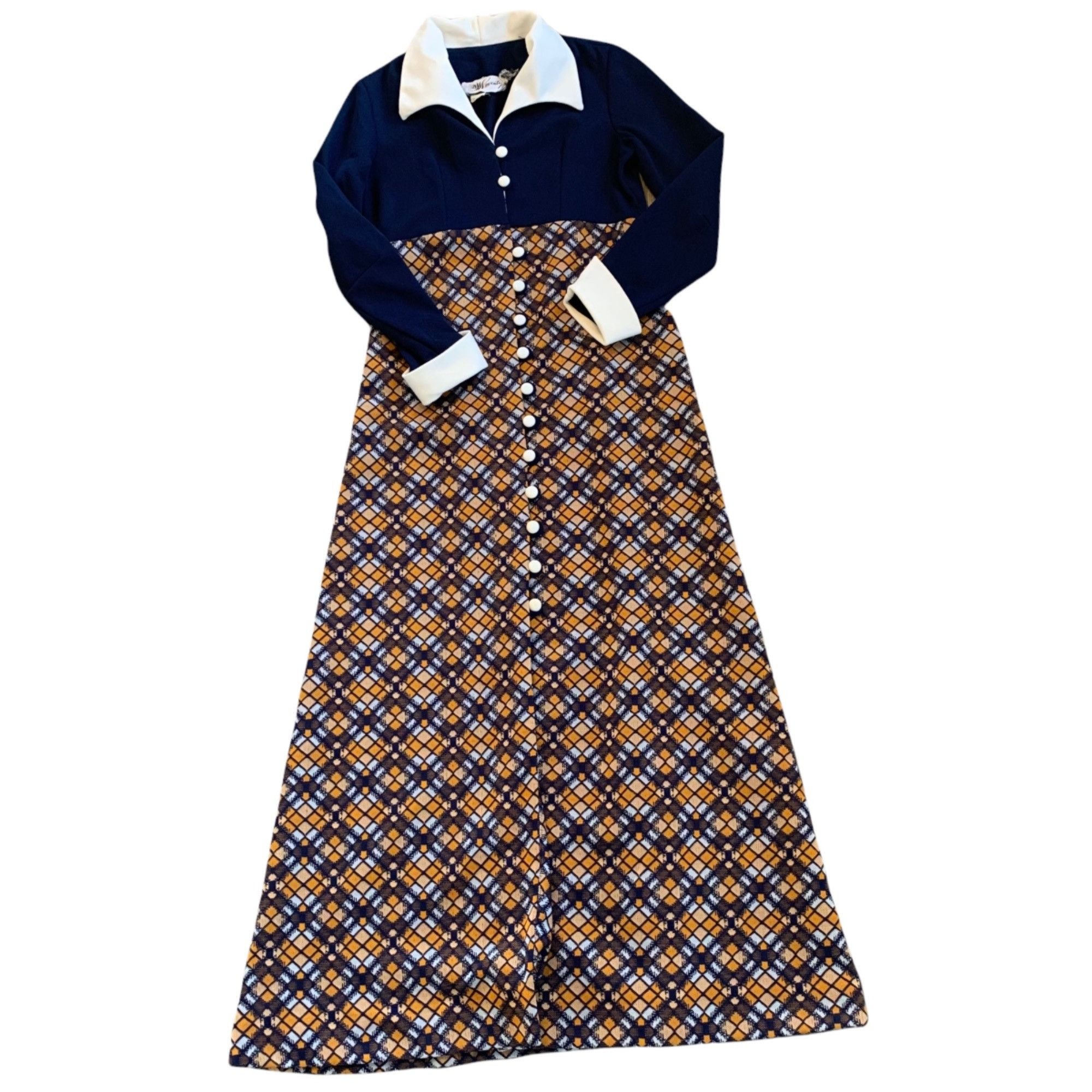 Vintage Vintage CM Coventry Harlequin ILGWU Maxi Dress Size S / US 4 / IT 40 - 1 Thumbnail
