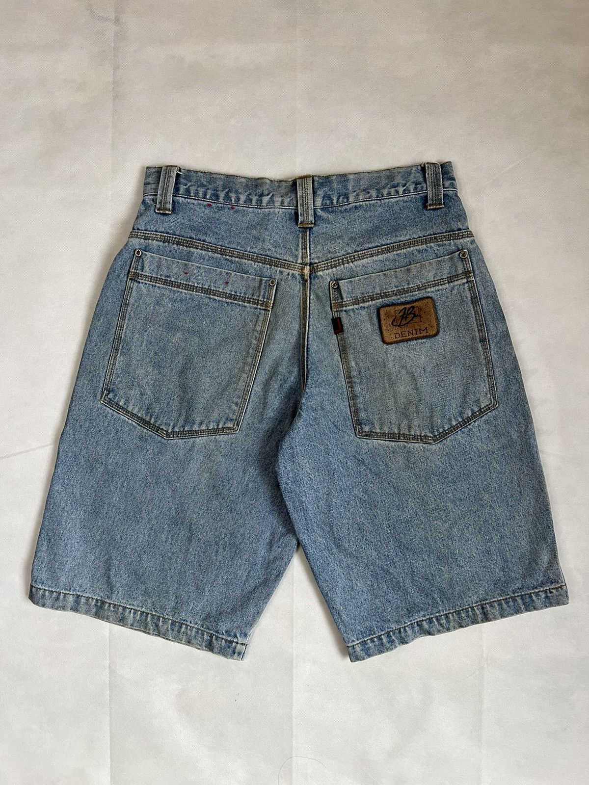 Ecko Unltd. Vintage Y2K Fubu Denim Leather Patch Baggy Jorts Size US 34 / EU 50 - 1 Thumbnail