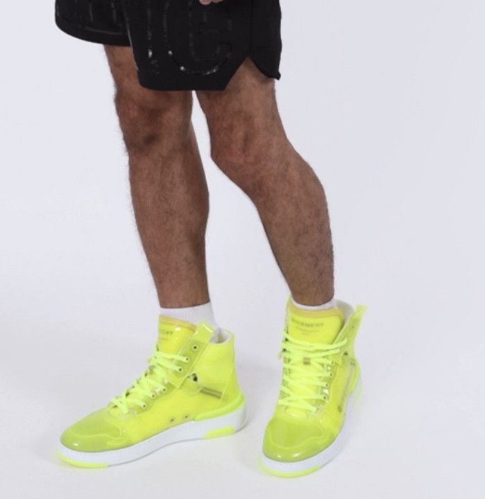 Givenchy WING SNEAKER HI-TOP FLUORESCENT YELLOW Size US 13 / EU 46 - 3 Thumbnail