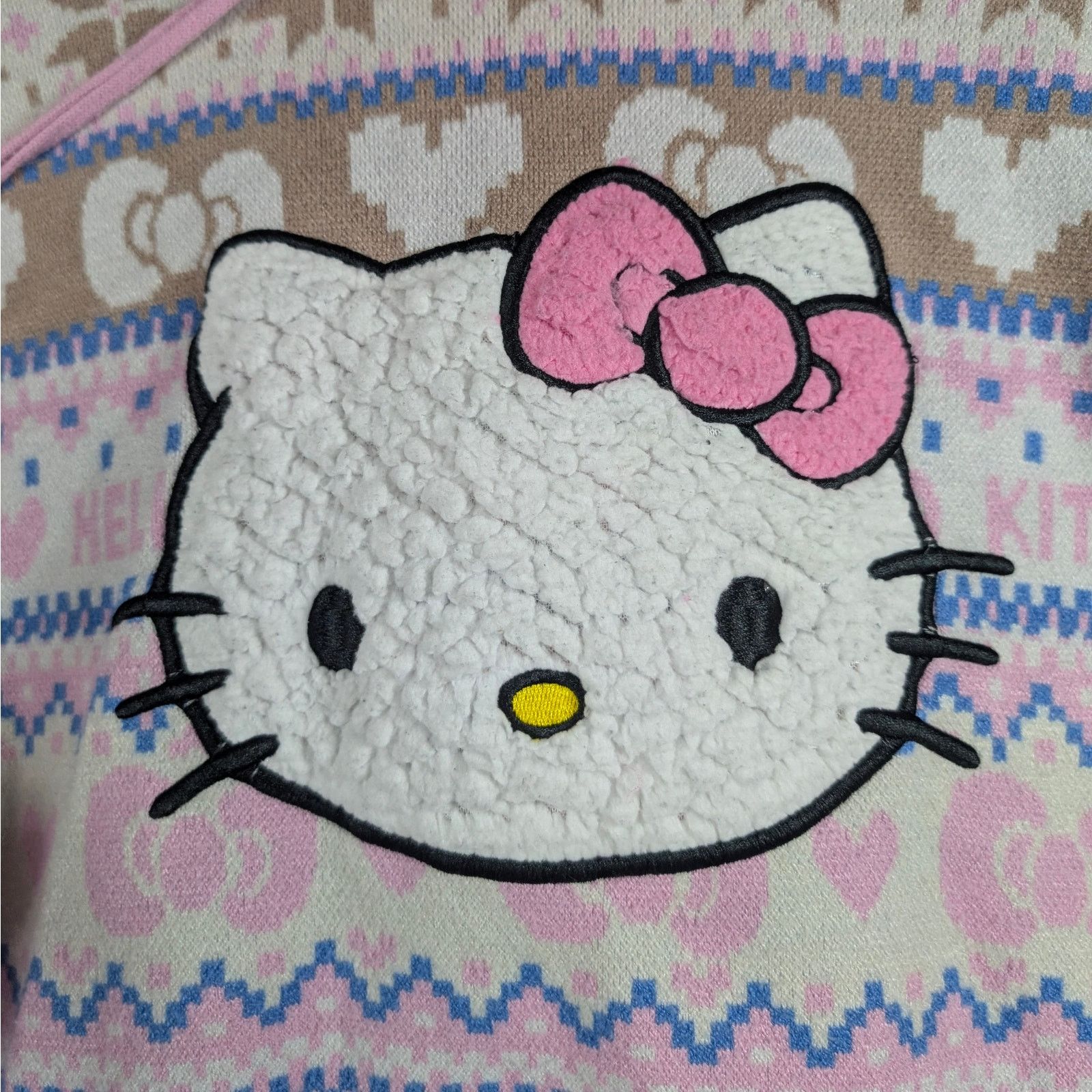 Forever 21 Hello Kitty x Forever 21 Holiday Fair Isle Hoodie Rare Small Size S / US 4 / IT 40 - 5 Thumbnail