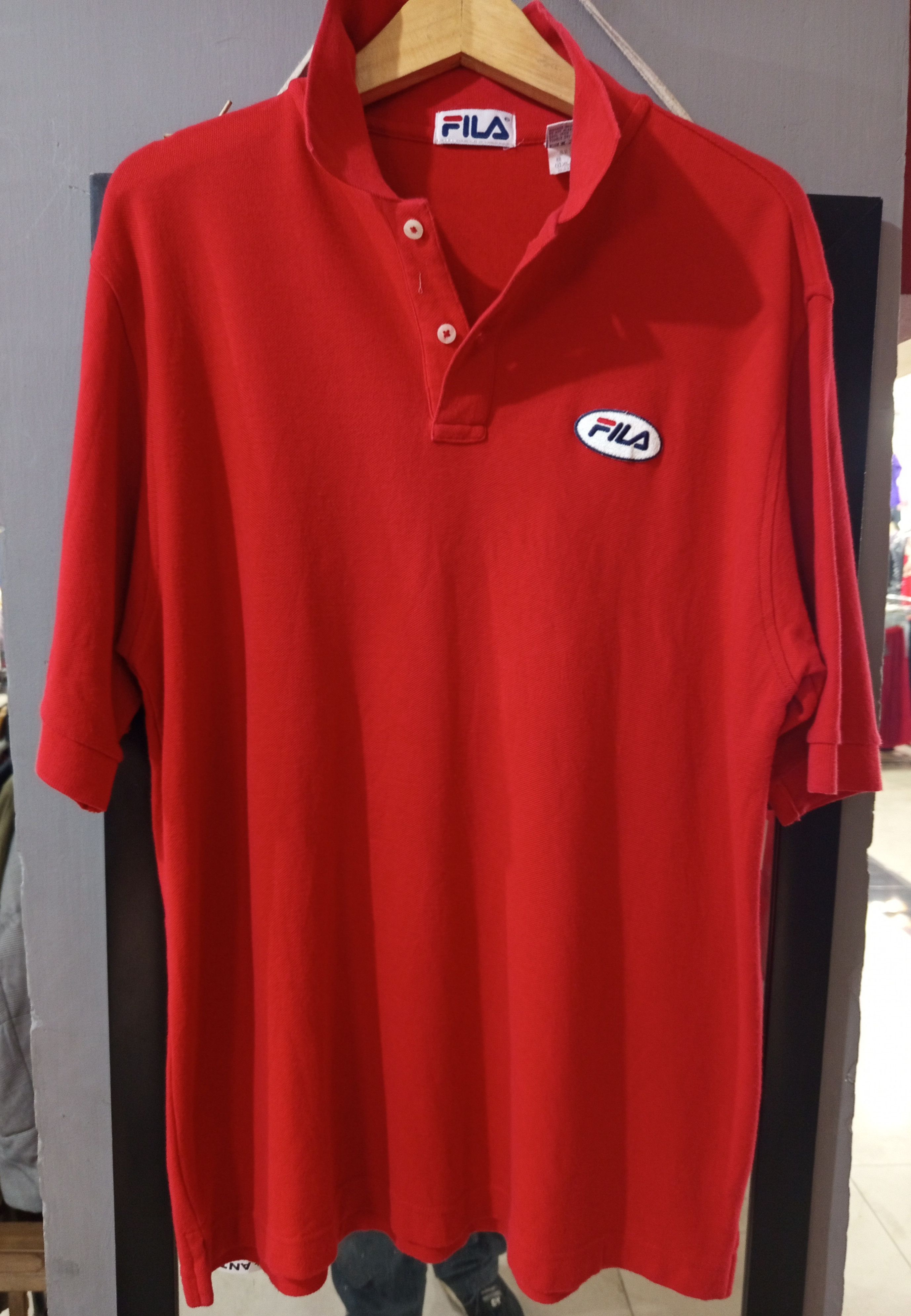 Vintage 1990s FILA Made in USA Red Polo Vintage Sportswear Size US L / EU 52-54 / 3 - 2 Thumbnail
