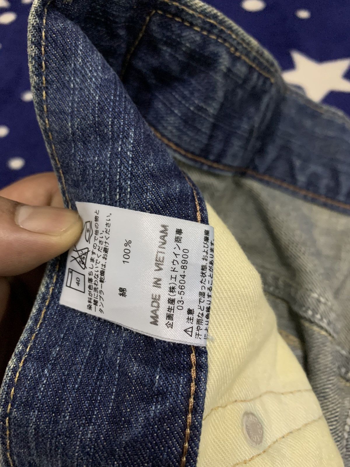 Edwin Vtg EDWIN Blue Trip 503 Distressed Painted Jeans Size US 32 / EU 48 - 15 Thumbnail