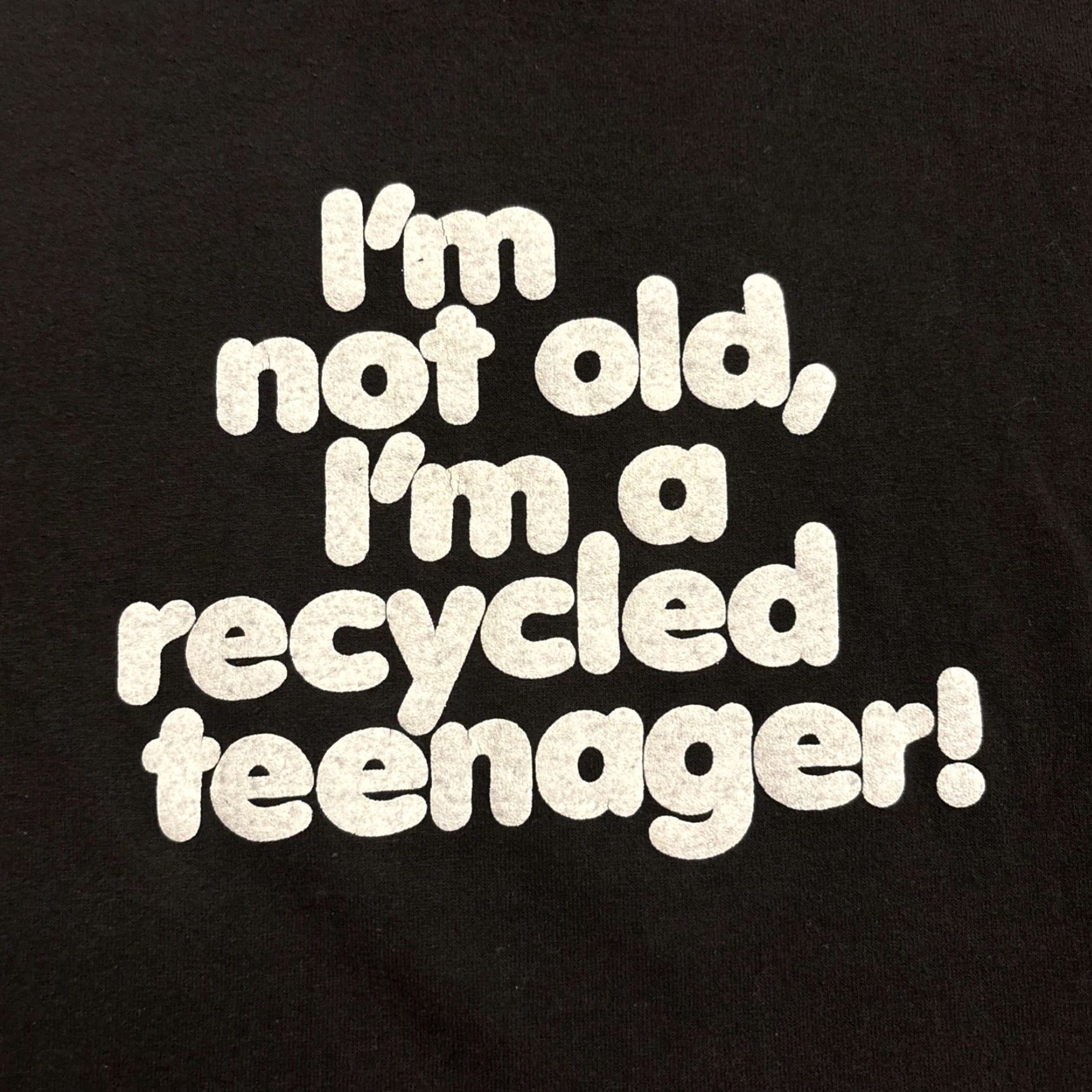 Vintage VINTAGE I’m Not Old I’m A Recycled Teenager T Shirt Mens Size M Black Single Stitch Stitch 90s 80s Funny Gift Size US M / EU 48-50 / 2 - 2 Thumbnail
