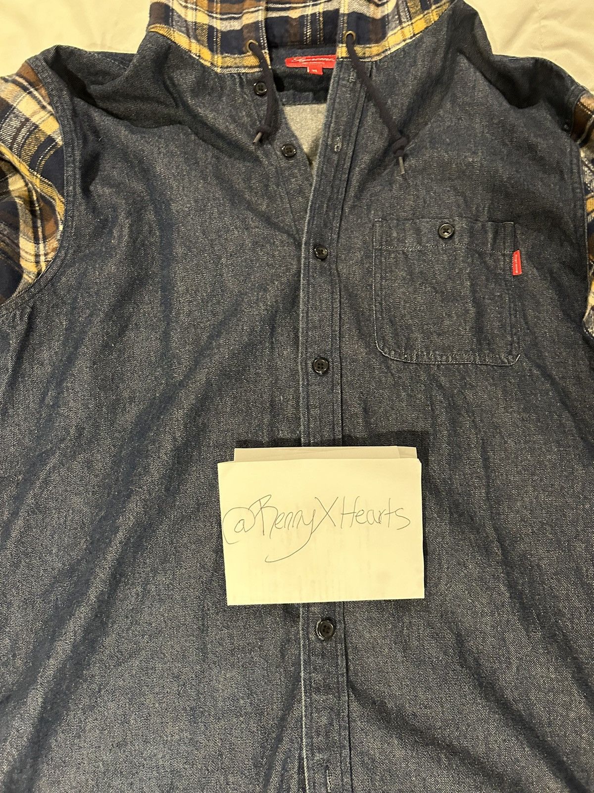Supreme Supreme plaid denim hooded shirt Size US XL / EU 56 / 4 - 2 Thumbnail