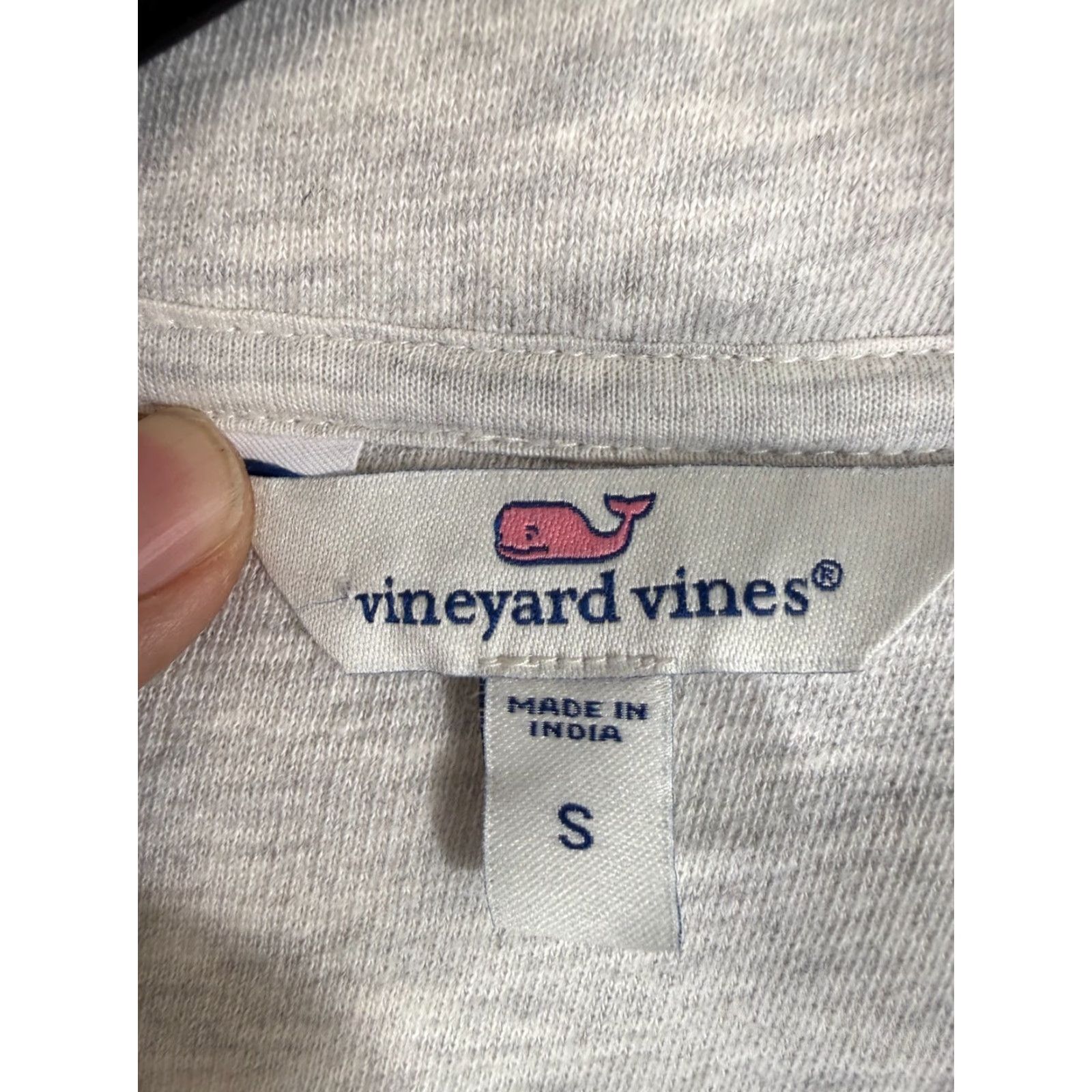 Vineyard Vines Vineyard Vines Sweater Mens S Heather Gray Fleece 1/4 Zip Pullover Mock Neck Logo Shirt Size US S / EU 44-46 / 1 - 6 Thumbnail