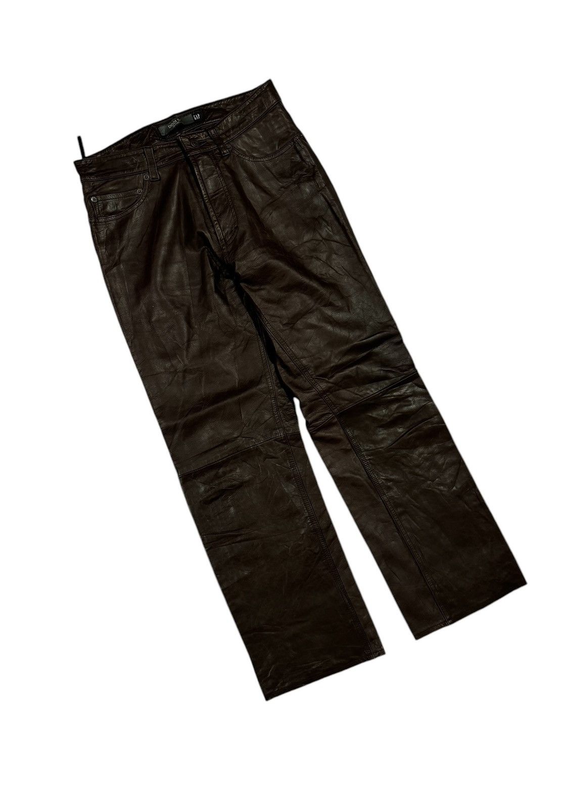 Gap × Vintage Vtg🔥Y2k 2000 Gap Bikers Boot Fit Leather Pants Size US 28 / EU 44 - 5 Thumbnail
