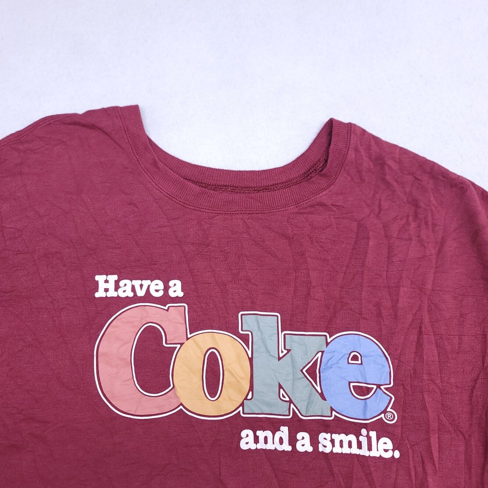 Coca Cola Coca-Cola Pullover Sweatshirt Men Size Extra Large XL Maroon Size US XL / EU 56 / 4 - 1 Thumbnail