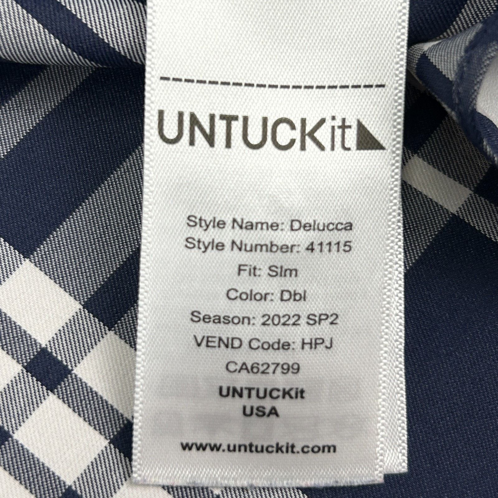 UNTUCKit UNTUCKit Delucca Slim Fit Button Front Shirt Blue L Large Size US L / EU 52-54 / 3 - 7 Thumbnail