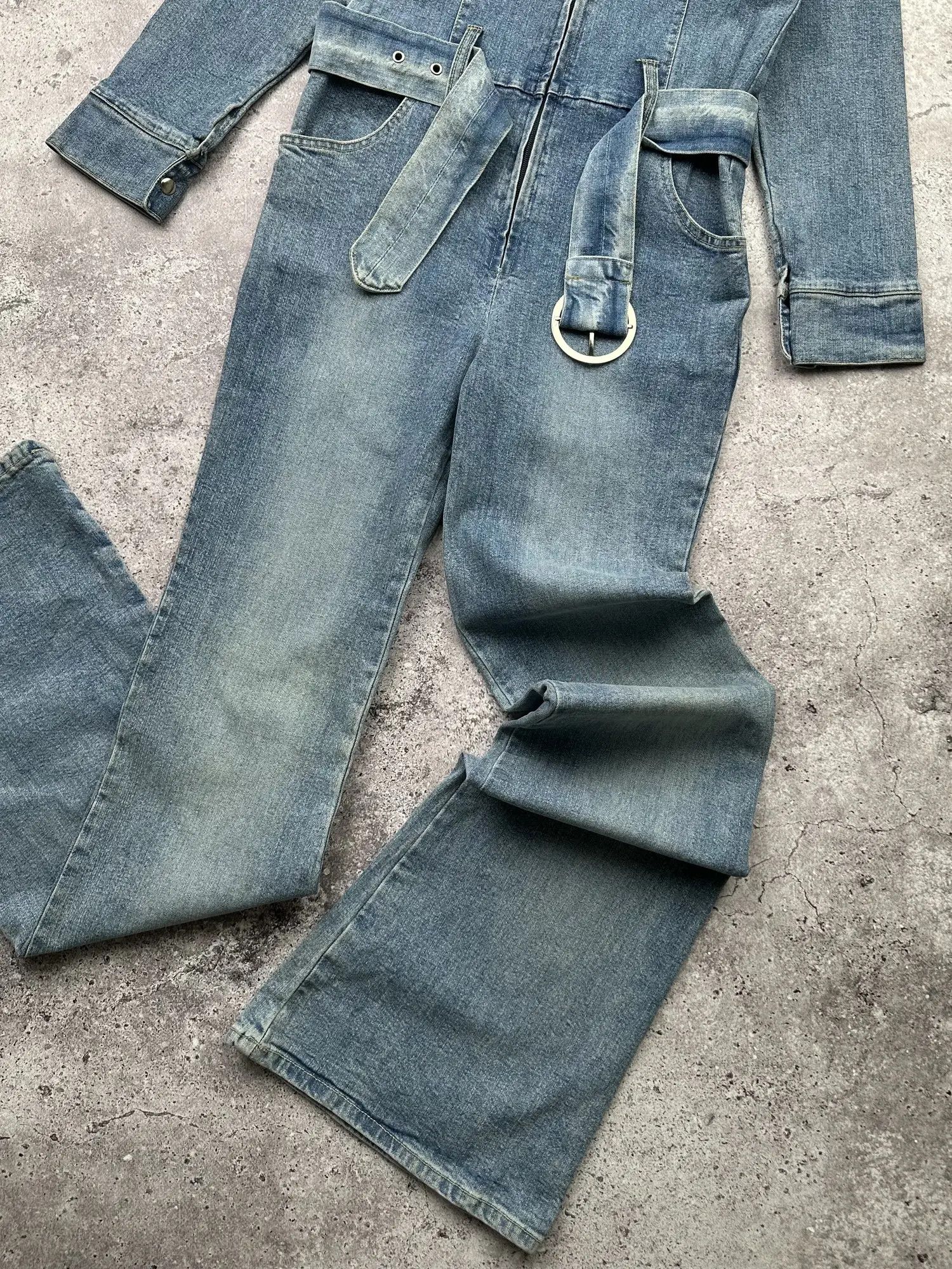 Vintage Vintage Denim Flare Faded Overalls C574(V338) Size 27" / US 4 / IT 40 - 5 Thumbnail