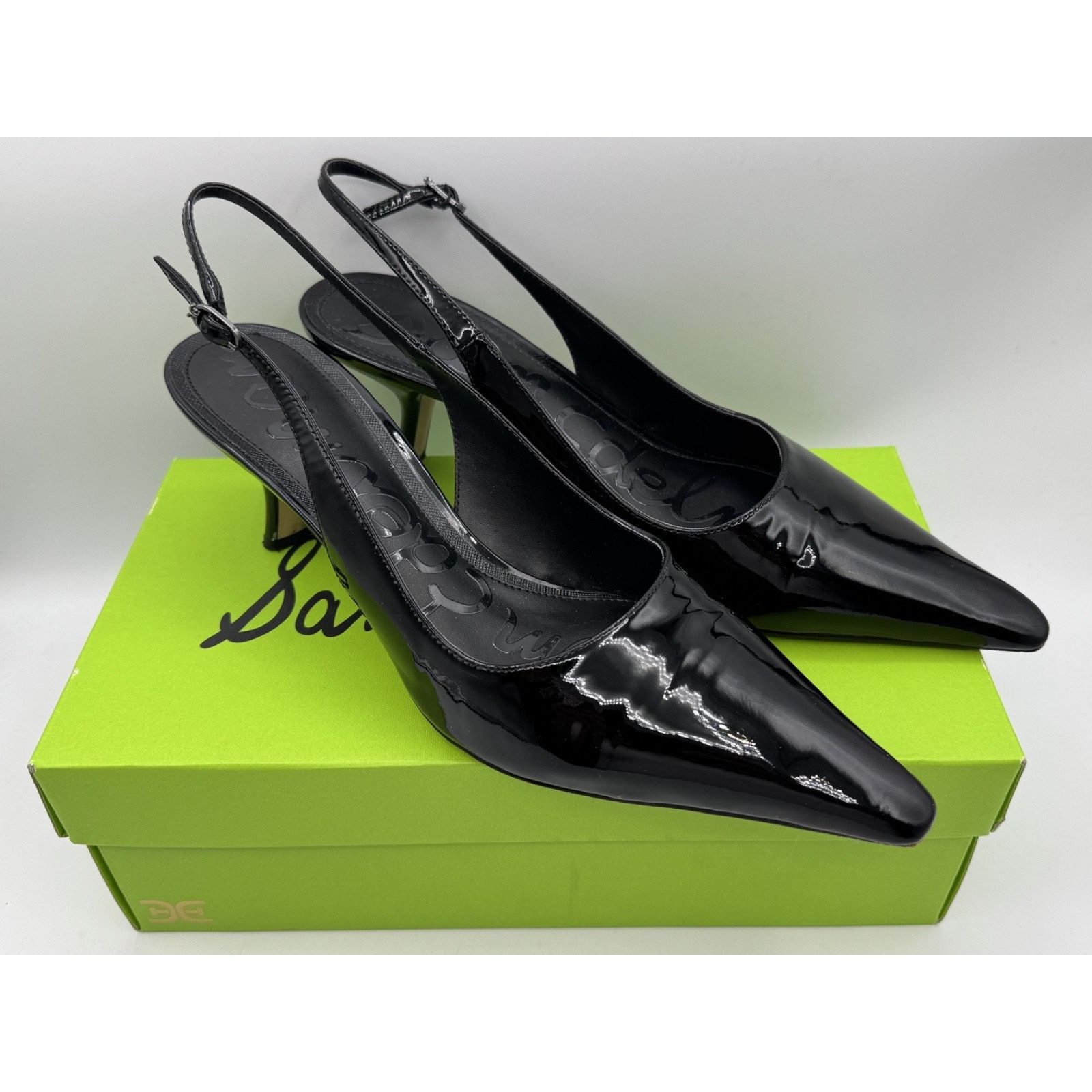 Sam Edelman Bianka Sling Black Lea Leather Pump Women's 10m, Women's — image 2 of 6