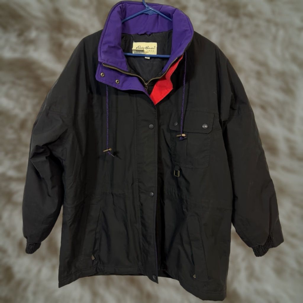 Eddie Bauer Eddie Bauer Women's Jacket Parka L Black Goretex Insulated Ultrex All Weather Hooded Zip Pakra Coat polyester nylon lining Size L / US 10 / IT 46 - 1 Thumbnail