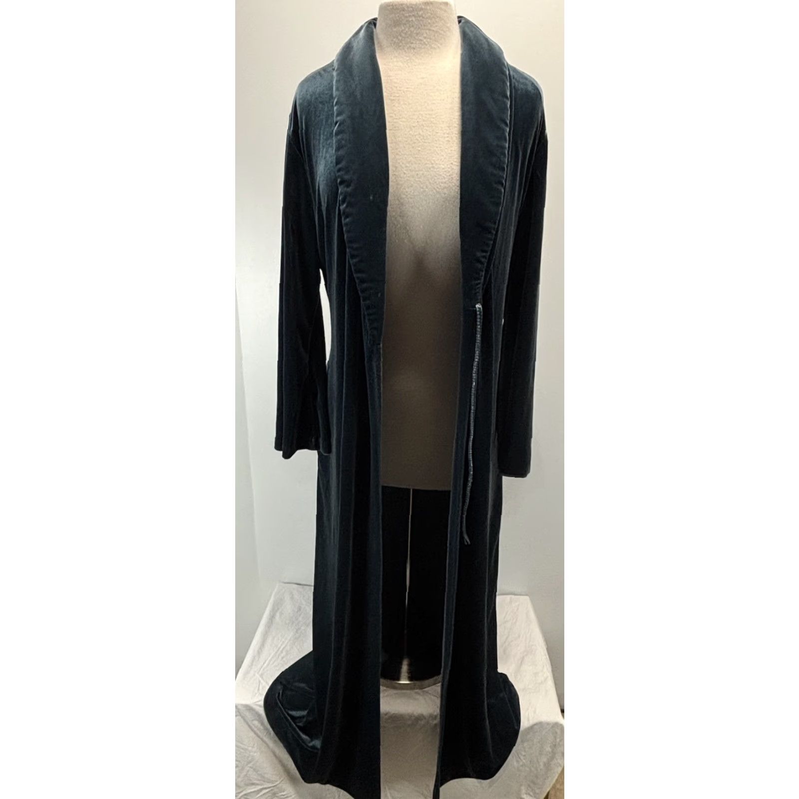 Vintage VINTAGE Diamond Tea Velour Robe Women’s Medium Lounge 1980s Canada Union Made Teal Green Size ONE SIZE - 6 Thumbnail