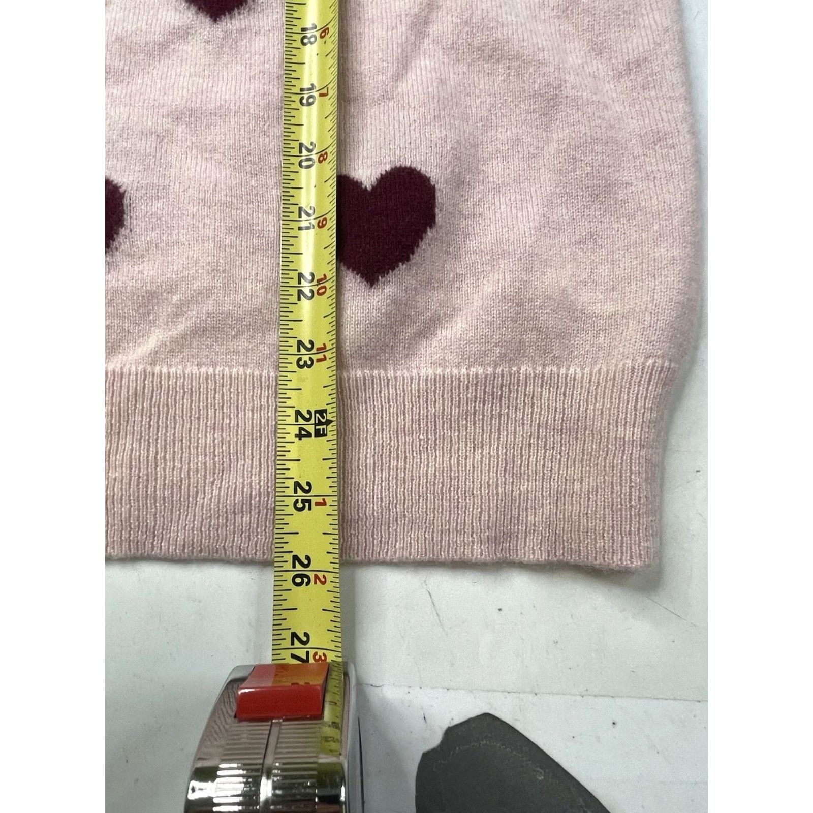 Christian Siriano Christian Siriano Heart Print 2-Ply Cashmere Sweater Pullover Pink XL Women Raglan Sleeve Long Sleeve Crew Neck Vintage No Size XL / US 12-14 / IT 48-50 - 4 Thumbnail