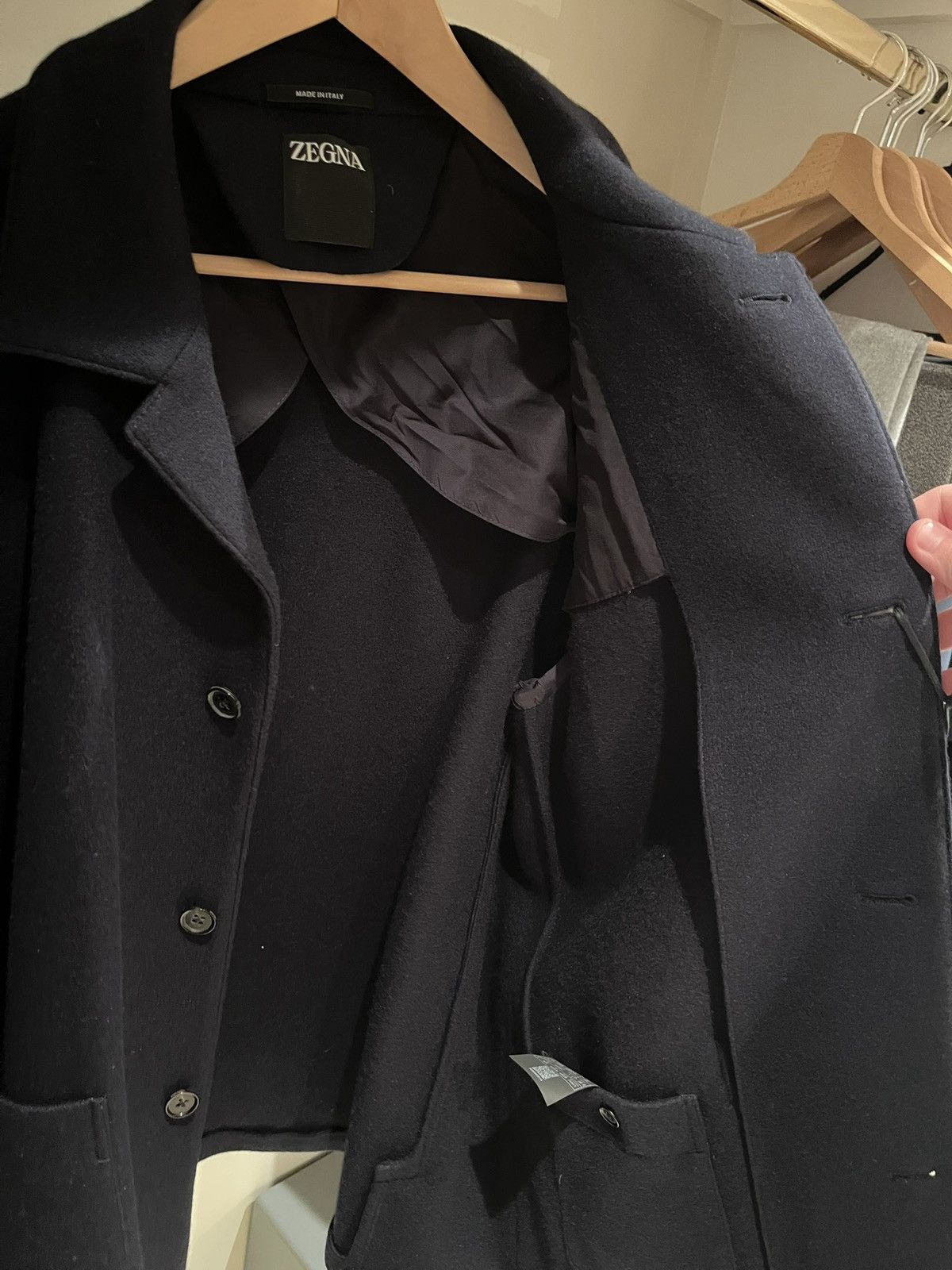 Z Zegna Zegna Wool & Cashmere Alpe Chore Jacket Navy Blue New+Tags Size US XL / EU 56 / 4 - 6 Thumbnail