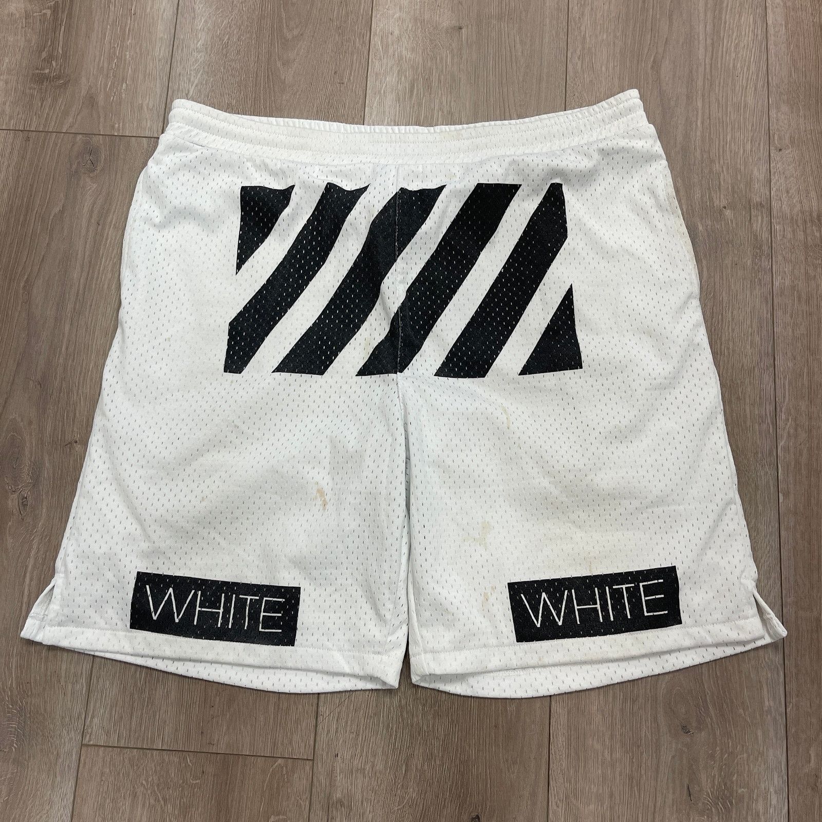 Off-White Off-White Blue Collar White Black mesh shorts size Large B7 Size US 38 / EU 54 - 1 Thumbnail
