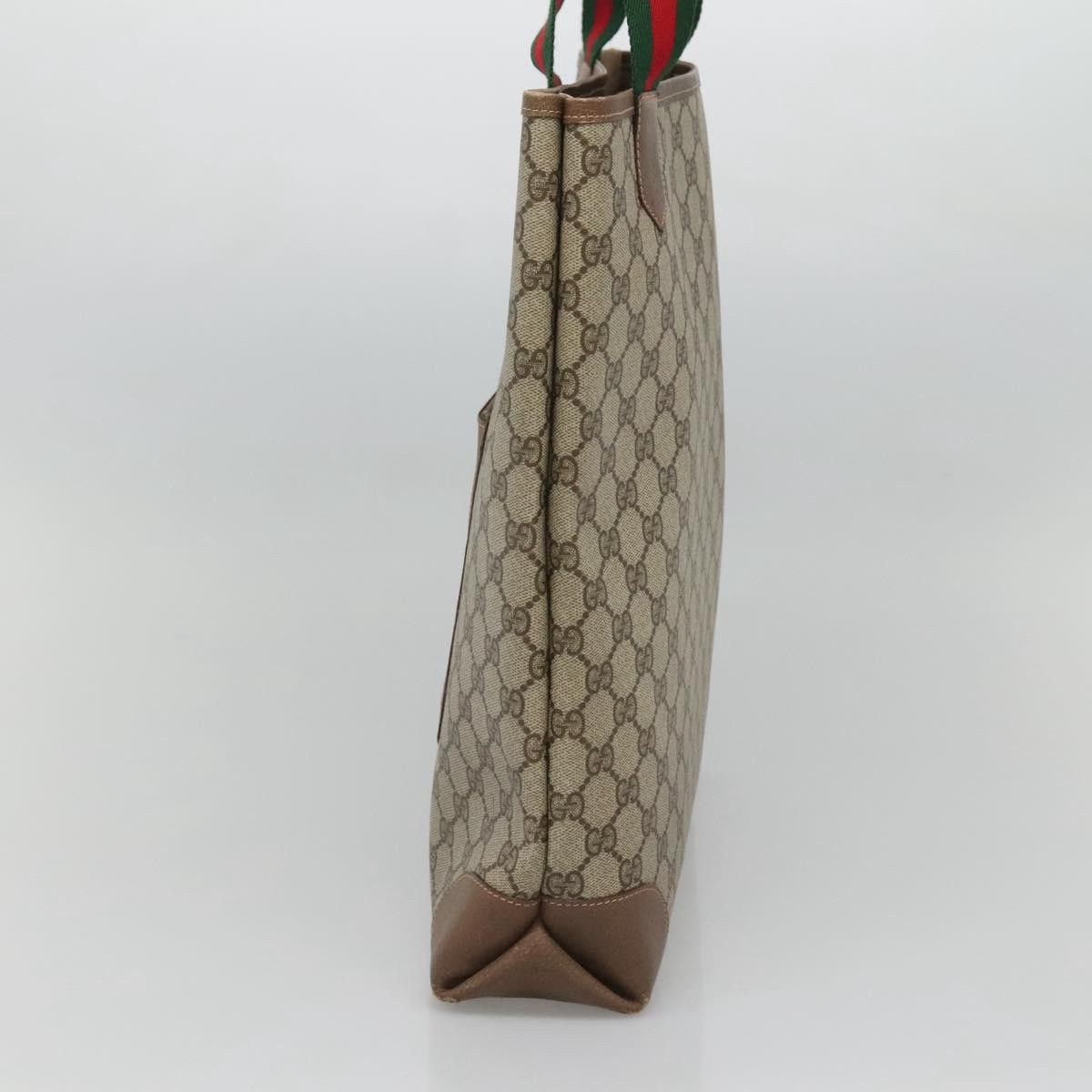 Gucci GUCCI GG Supreme Web Sherry Line Tote Bag Pvc Beige 002 904 Size ONE SIZE - 5 Thumbnail
