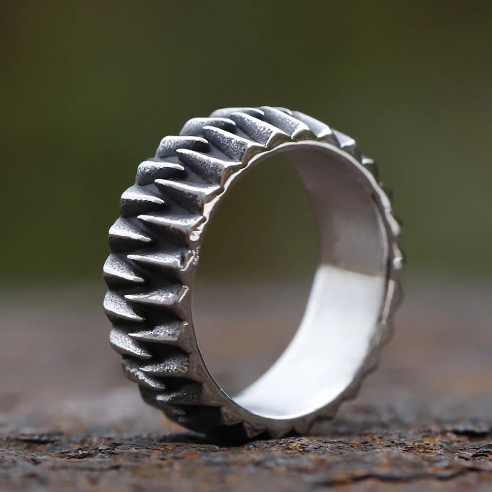 Jewelry Creative Steel Retro Gear Ring Size ONE SIZE - 2 Thumbnail