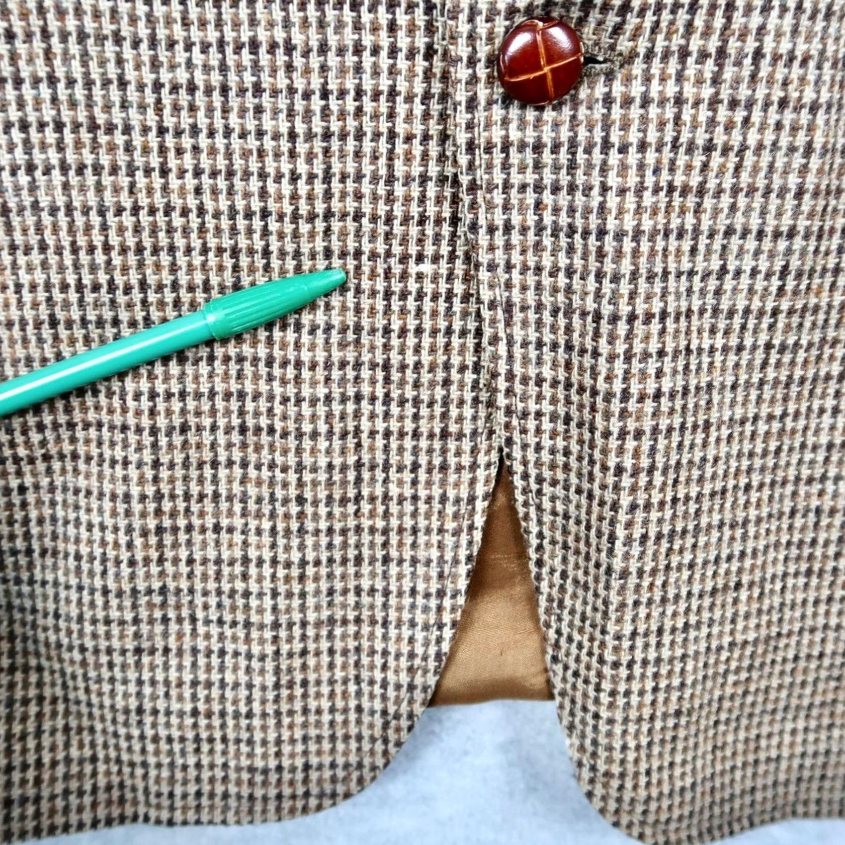 Levi's VINTAGE 70s Levis Mens Brown Houndstooth Sport Coat Blazer 40R Size 40R - 7 Thumbnail