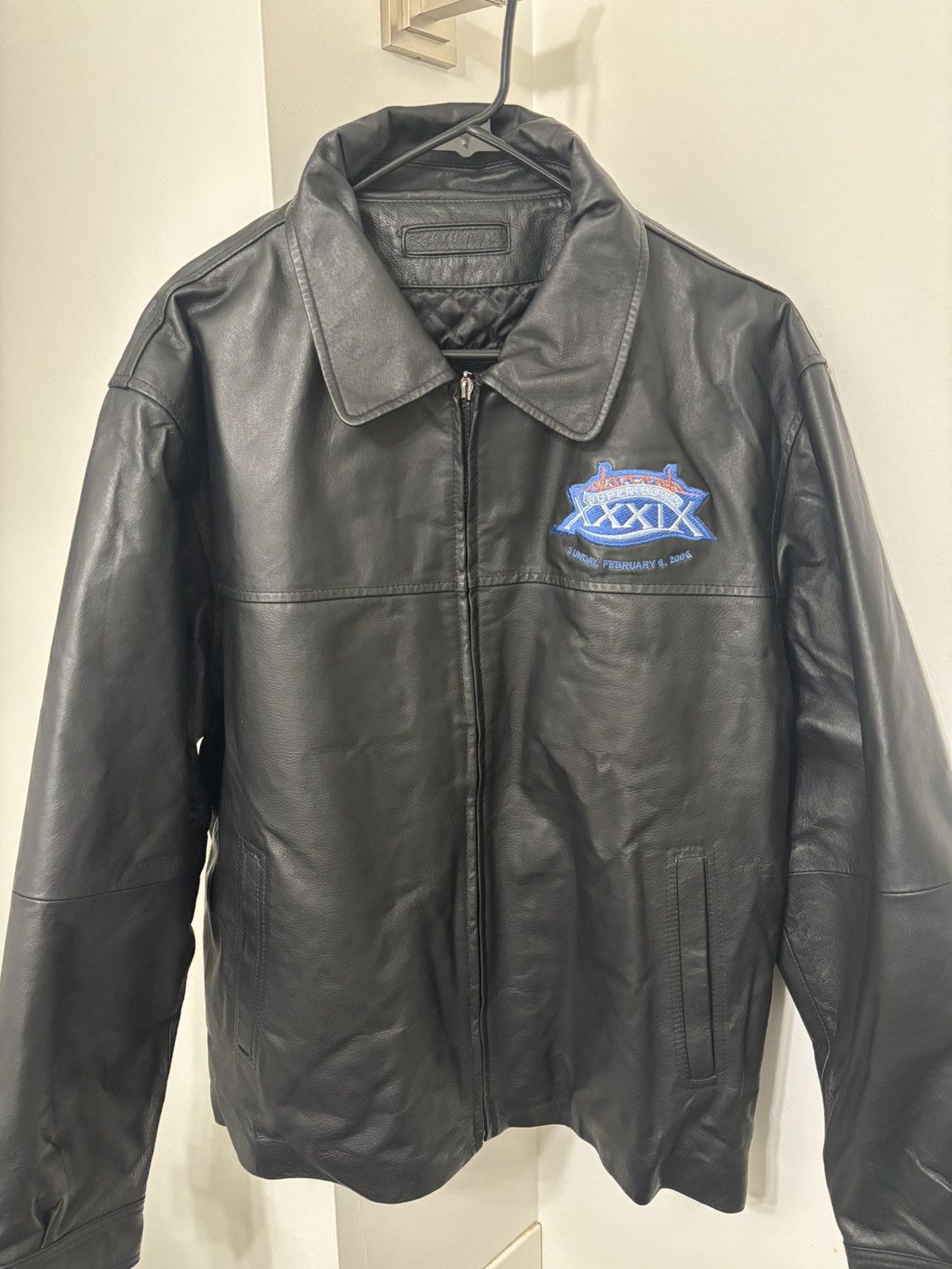 NFL Super Bowl XXXIX Leather Jacket Size US L / EU 52-54 / 3 - 1 Thumbnail