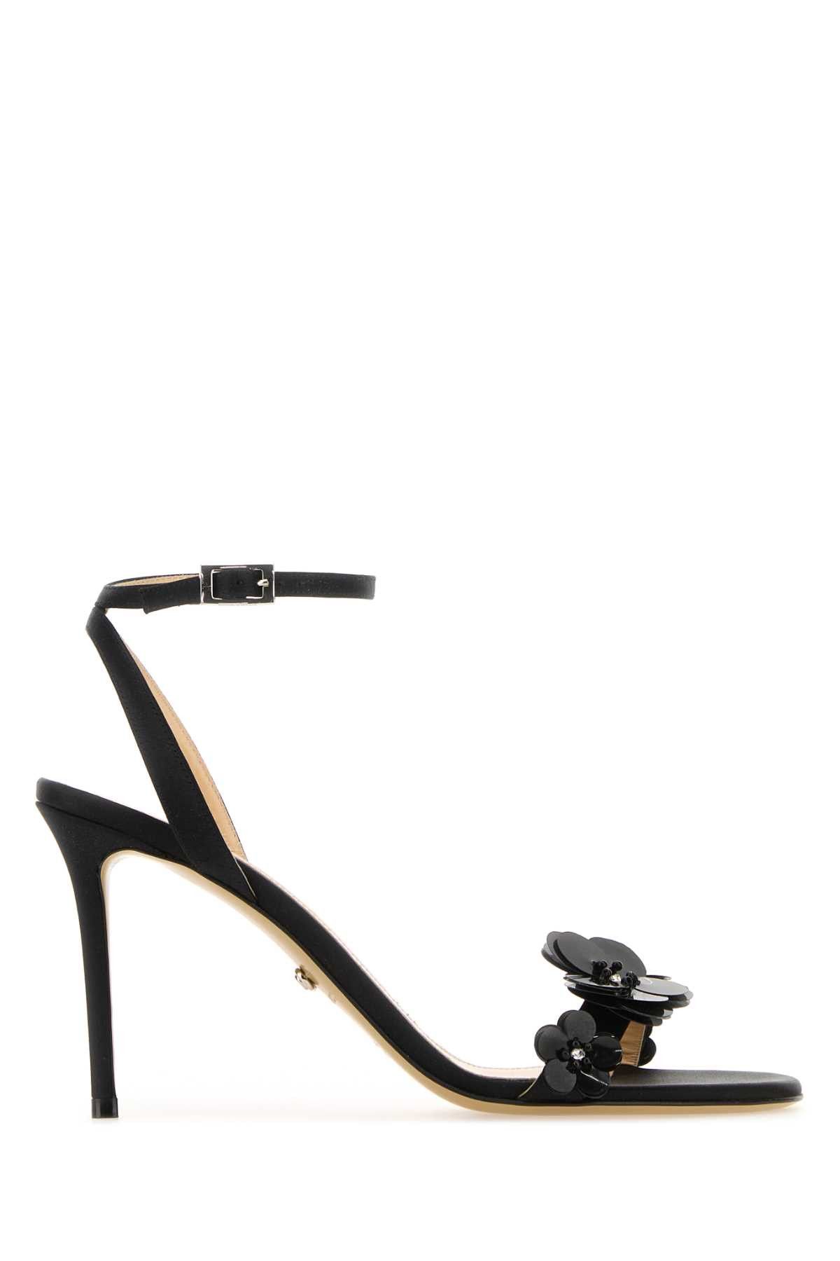 image of Mach&mach Black Satin Sandals, Women's (Size 9)