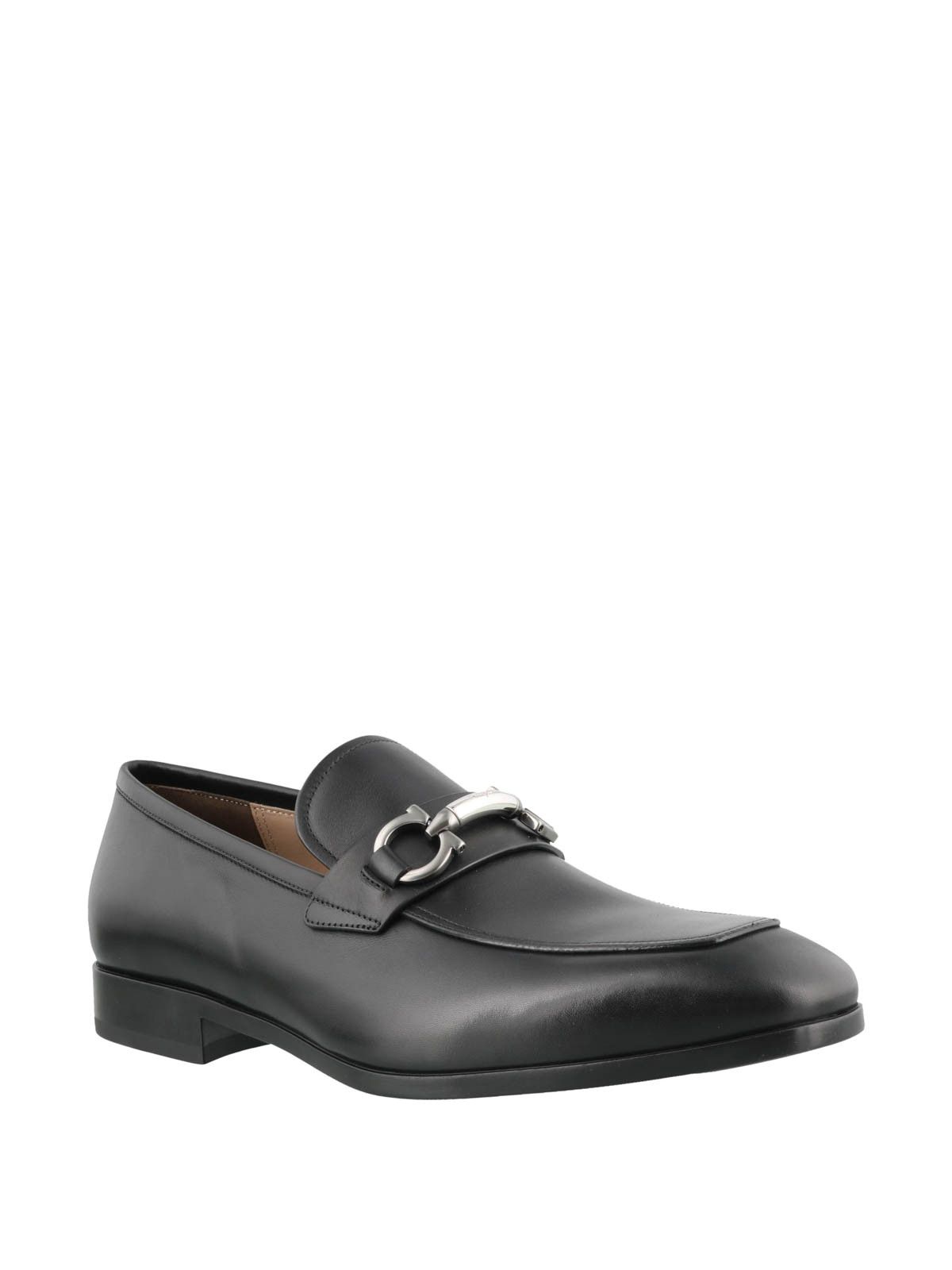 Salvatore Ferragamo o1s1rm0924 Benford Semi-Opaque Leather Loafers in Black Size US 12.5 / EU 45-46 - 2 Thumbnail