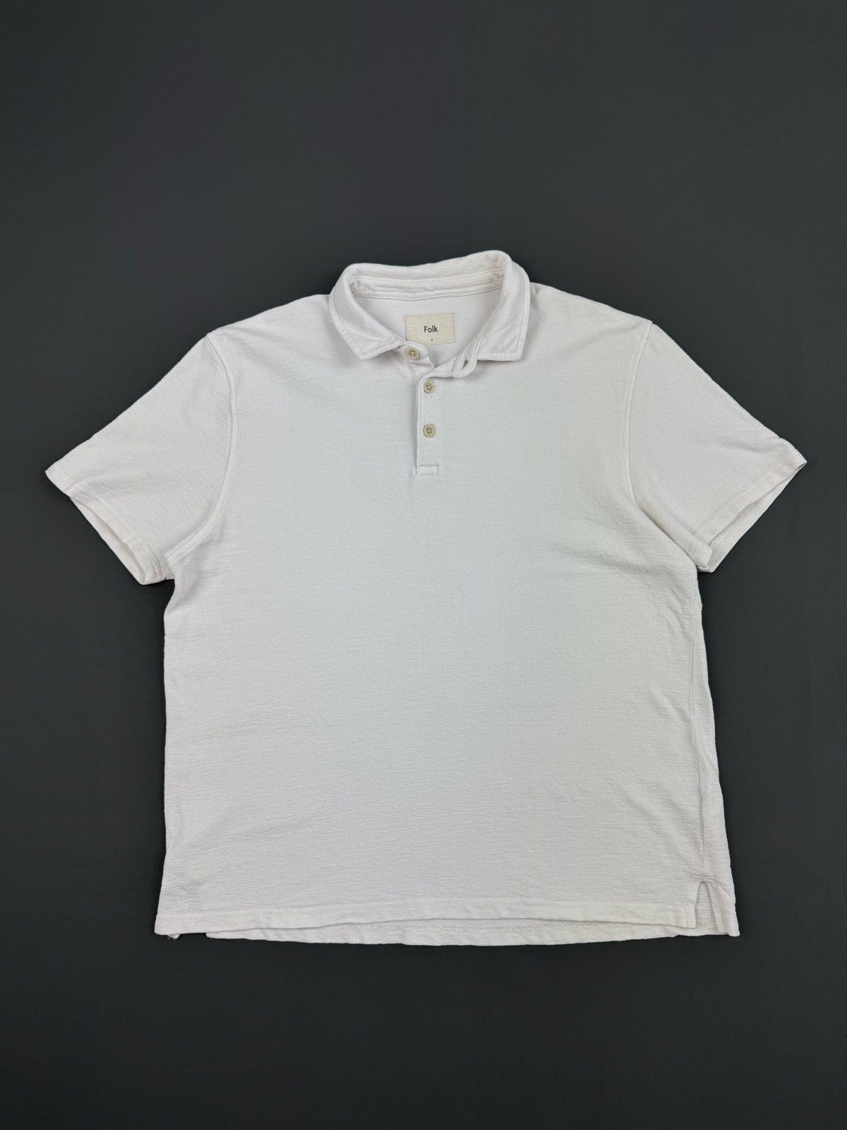 Folk Folk White Heavy Cotton Polo Size US L / EU 52-54 / 3 - 1 Thumbnail