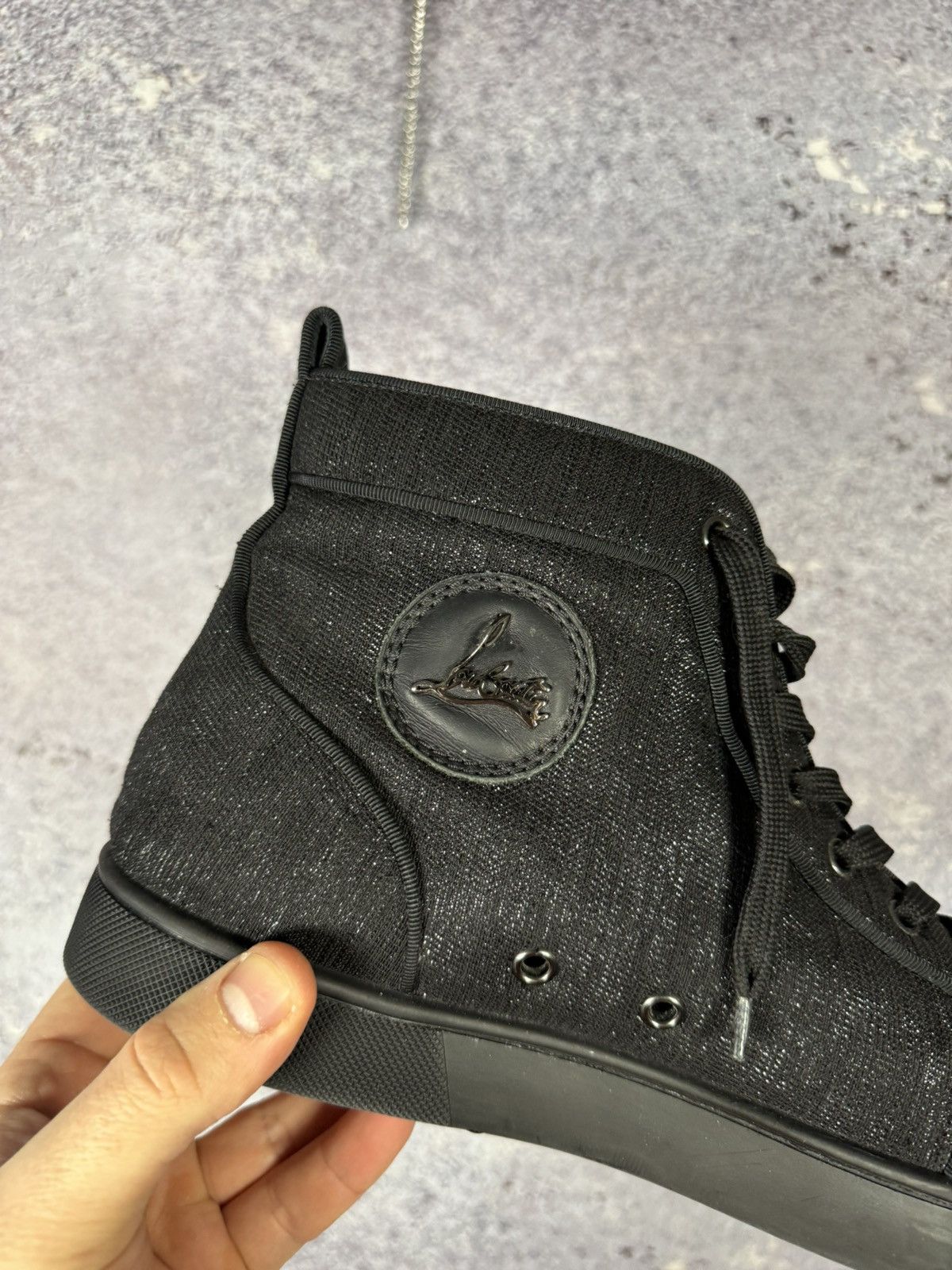 Christian Louboutin Christian Louboutin 43 1/2 sneaker sneakers high top black Size US 10.5 / EU 43-44 - 12 Thumbnail