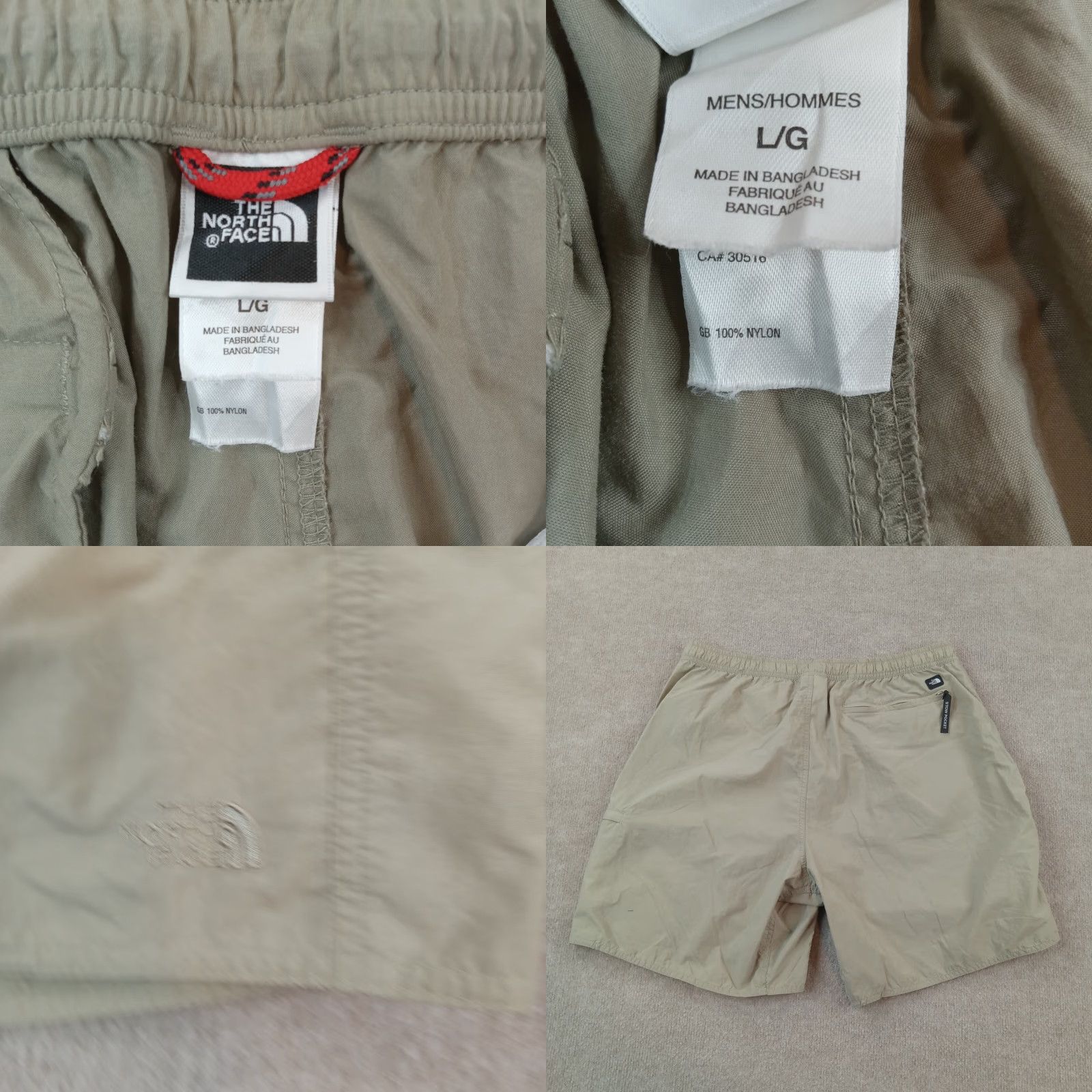 The North Face The North Face Mens Large Green Shorts Athletic Outdoor Hiking Nylon Elastic Waist Pockets Size US 33 - 8 Thumbnail