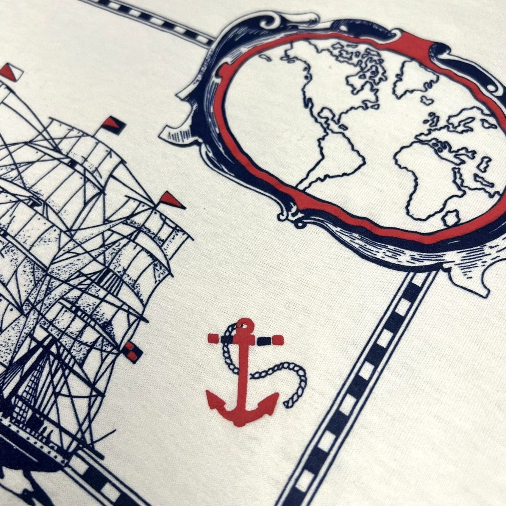 Nautica VINTAGE Nautical Sail Boat Puff Print Graphic Shirt M White 50/50 USA 90s Unisex Adults Mens Womens Size US M / EU 48-50 / 2 - 5 Thumbnail