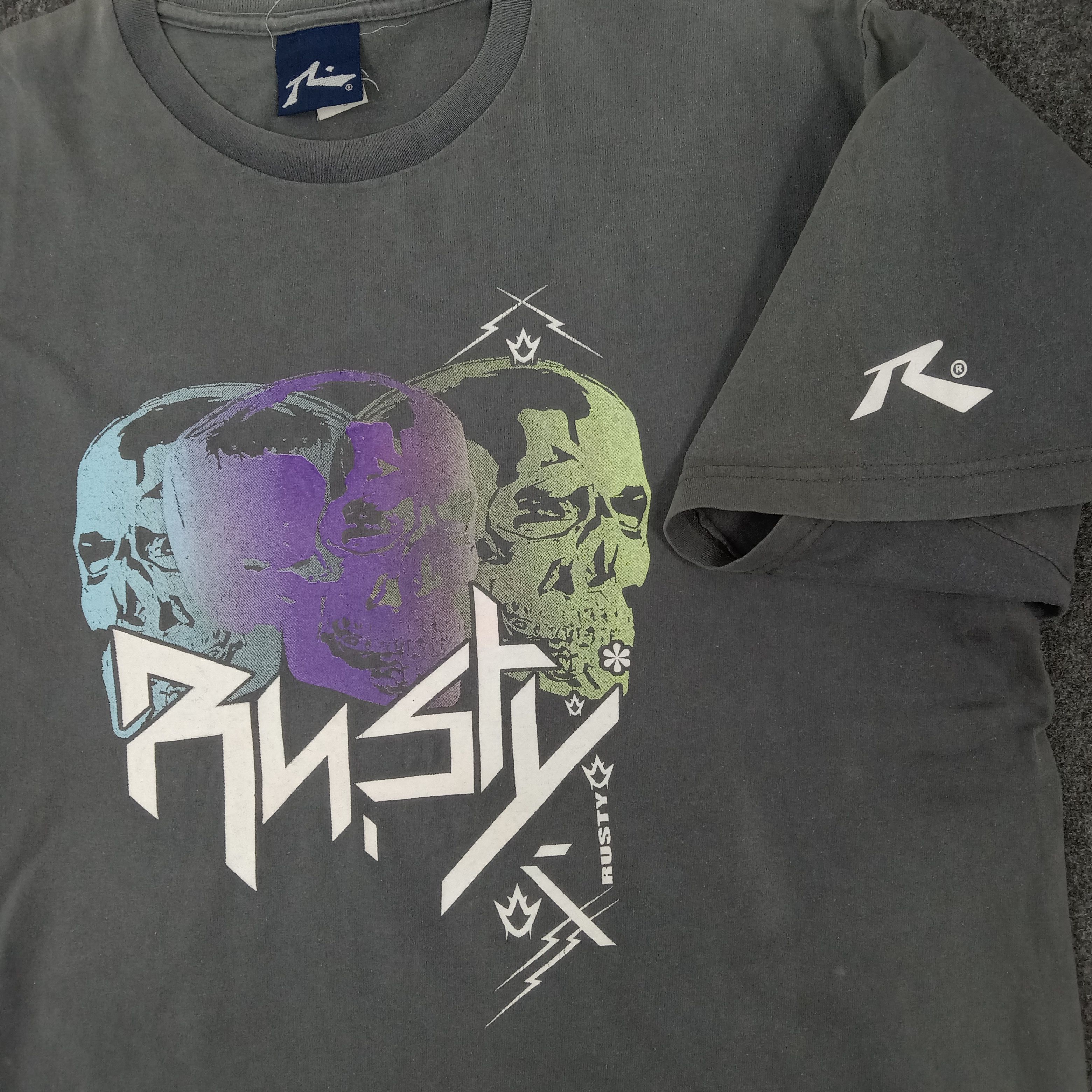 Rusty × Vintage Rusty Australia Surf Clothing & Surf Wear Skull Art Tshirt Size US L / EU 52-54 / 3 - 2 Thumbnail