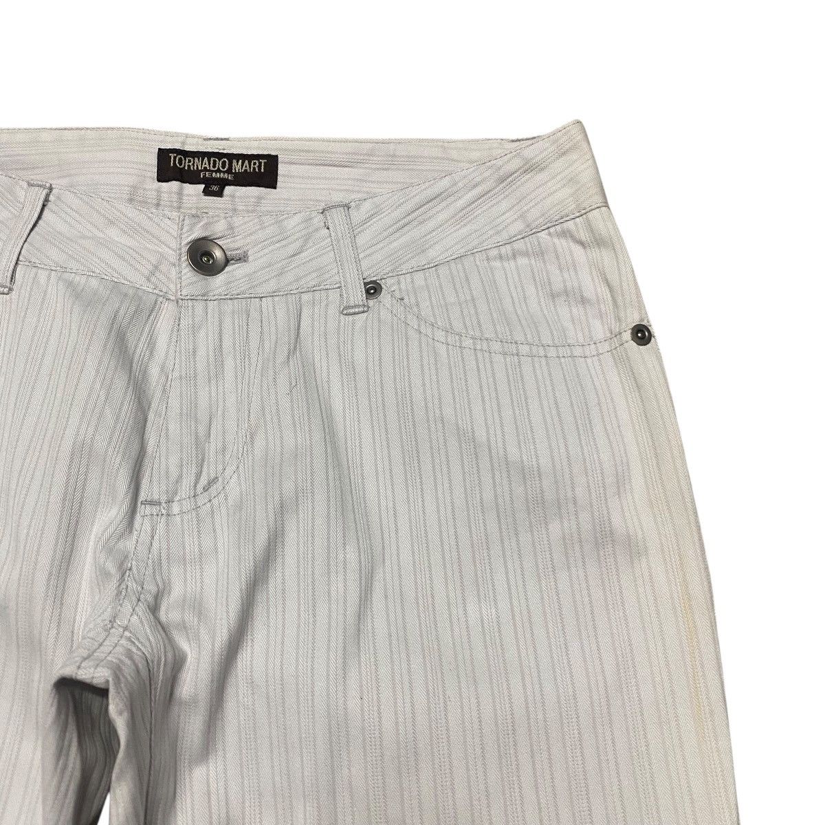 Japanese Brand Tornado mart Striped Flare Jeans Size 26" / US 2 / IT 38 - 5 Thumbnail