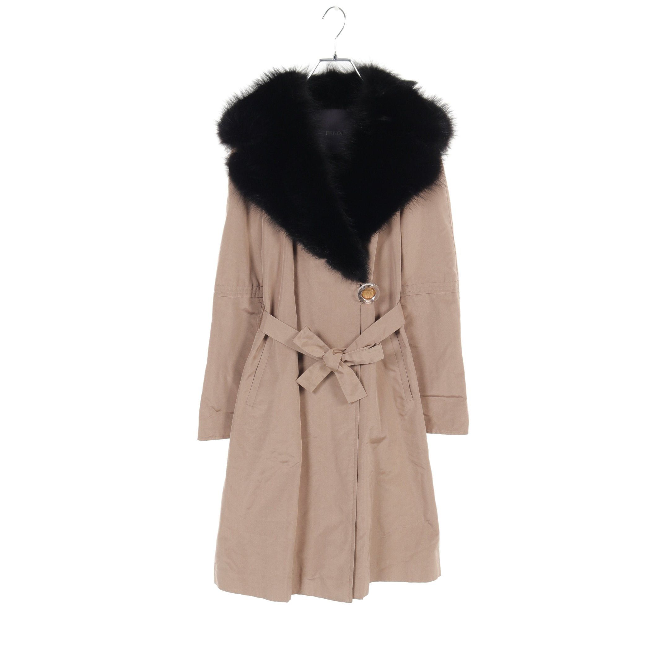 Fendi Fendi Gown Coat Long Cupra Fur Beige Size ONE SIZE - 1 Thumbnail