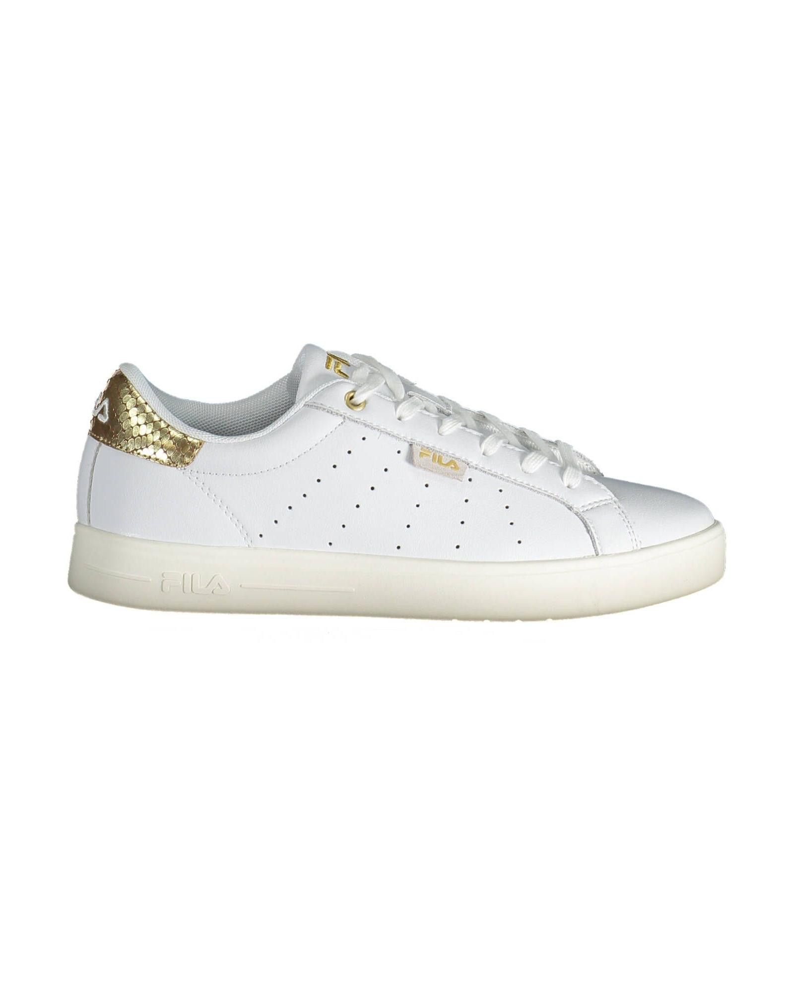 image of Fila Polyester Sneaker With Contrasting Details in White, Women's (Size 11)