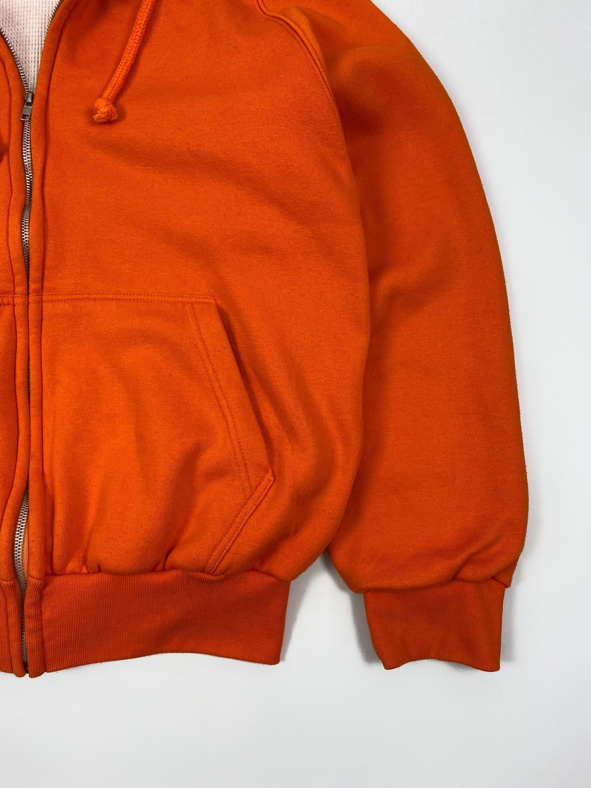 Other Y2K Vintage Snap’n’Wear Blank Orange Thermal Boxy Zip Hoodie Size US L / EU 52-54 / 3 - 5 Thumbnail