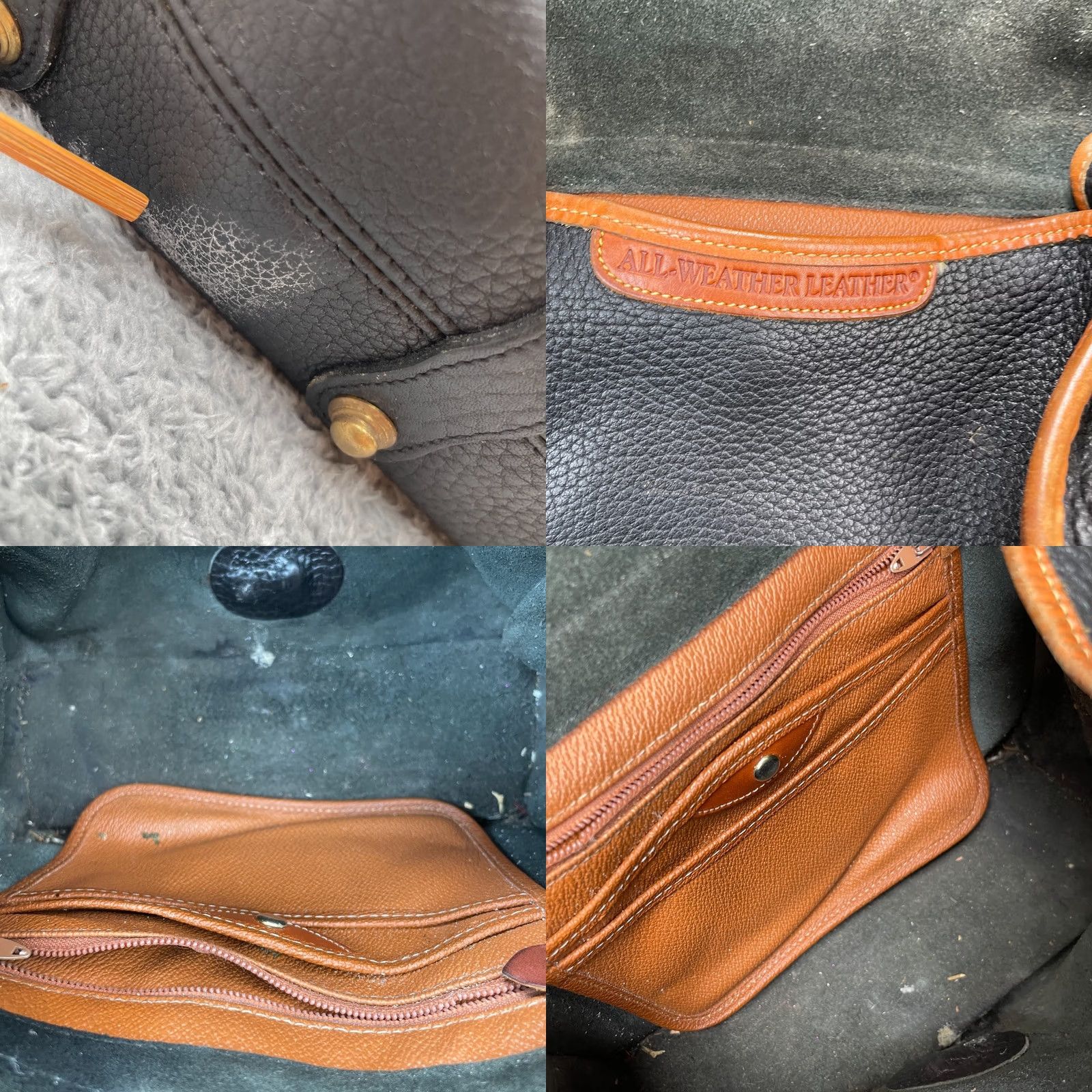 Dooney & Bourke VINTAGE Dooney & Bourke Essex Crossbody Bag Womens Black Leather Adjustable Strap Brown Hardware Gold Buckle Pebbled Leather Size ONE SIZE - 8 Thumbnail