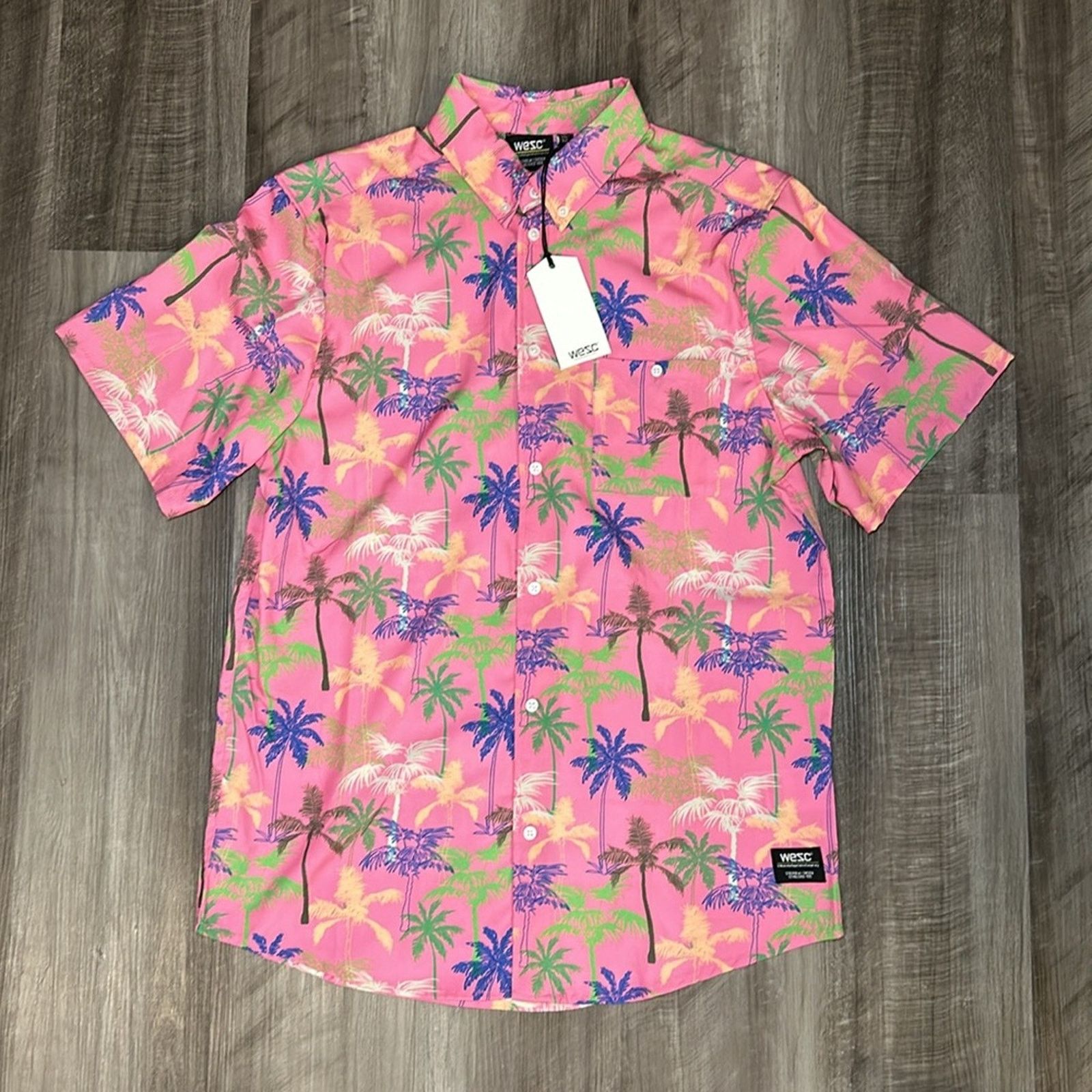 WeSC WESC Miami Palm Oden Short Sleeve Button Down - Medium Size US M / EU 48-50 / 2 - 2 Thumbnail