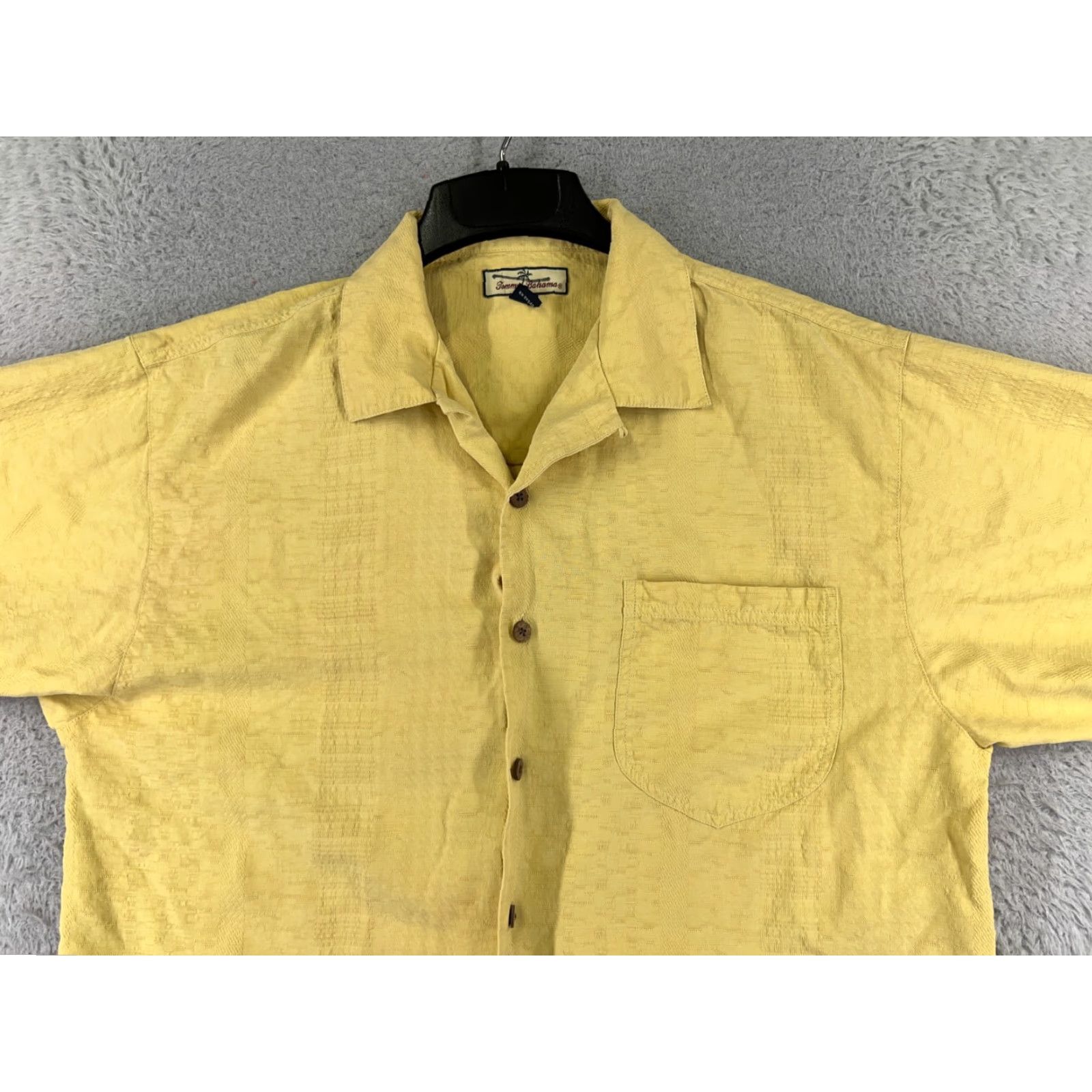 Tommy Bahama Tommy Bahama Shirt Men Large Yellow Stripe 100% Silk Hawaiian Button-Up Vacation Aloha Beach Resort 90s Mens Size US L / EU 52-54 / 3 - 4 Thumbnail