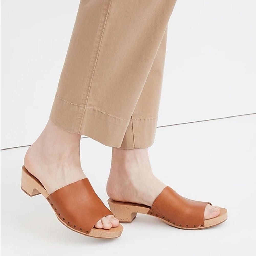Madewell Madewell l The Evelyn Slide Leather Wooden Clog Size 6 Size US 6 / IT 36 - 2 Thumbnail