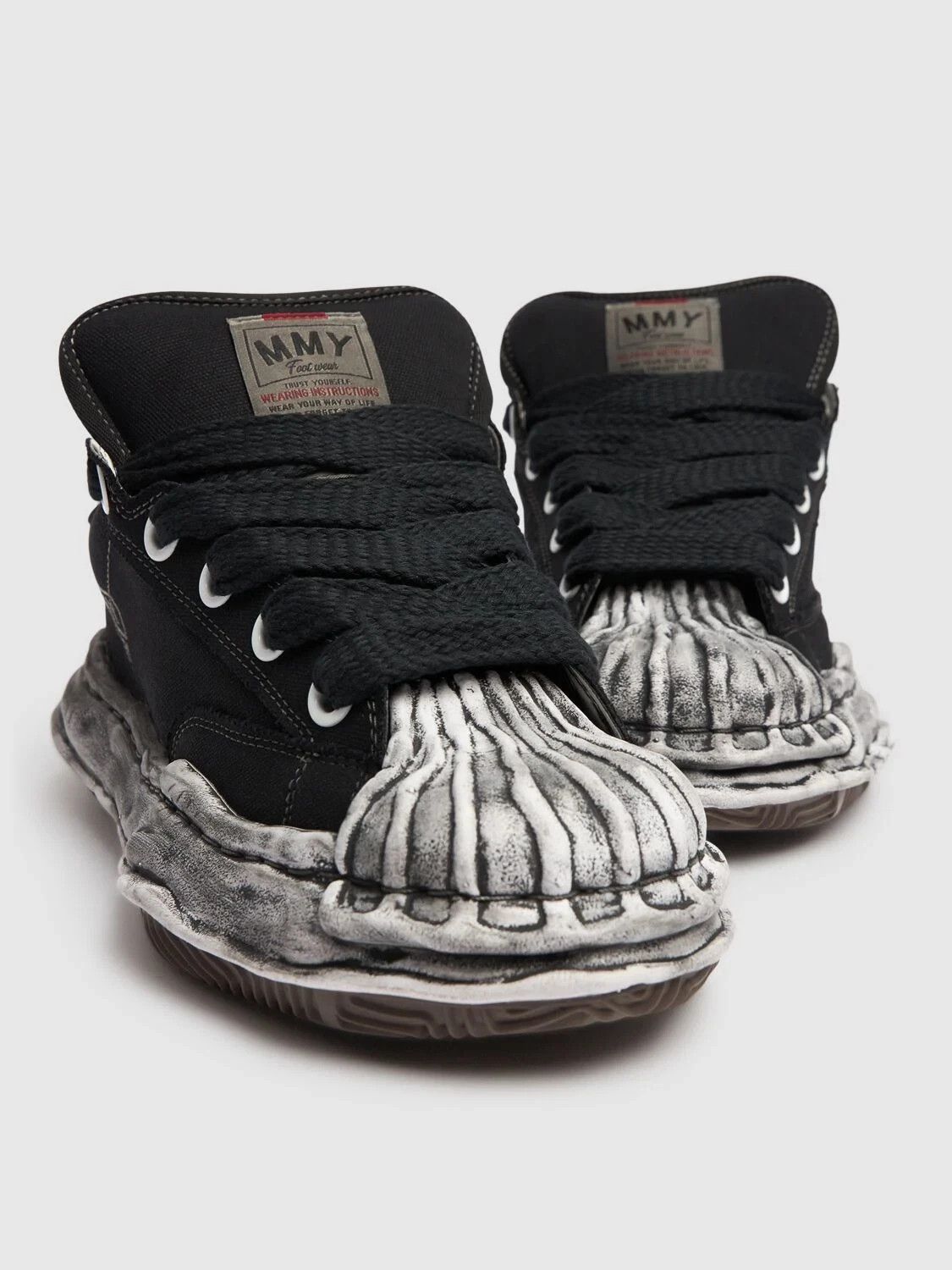 Other Mihara Yasuhiro Blakey Black Canvas Sneakers Size US 13 / EU 46 - 2 Thumbnail
