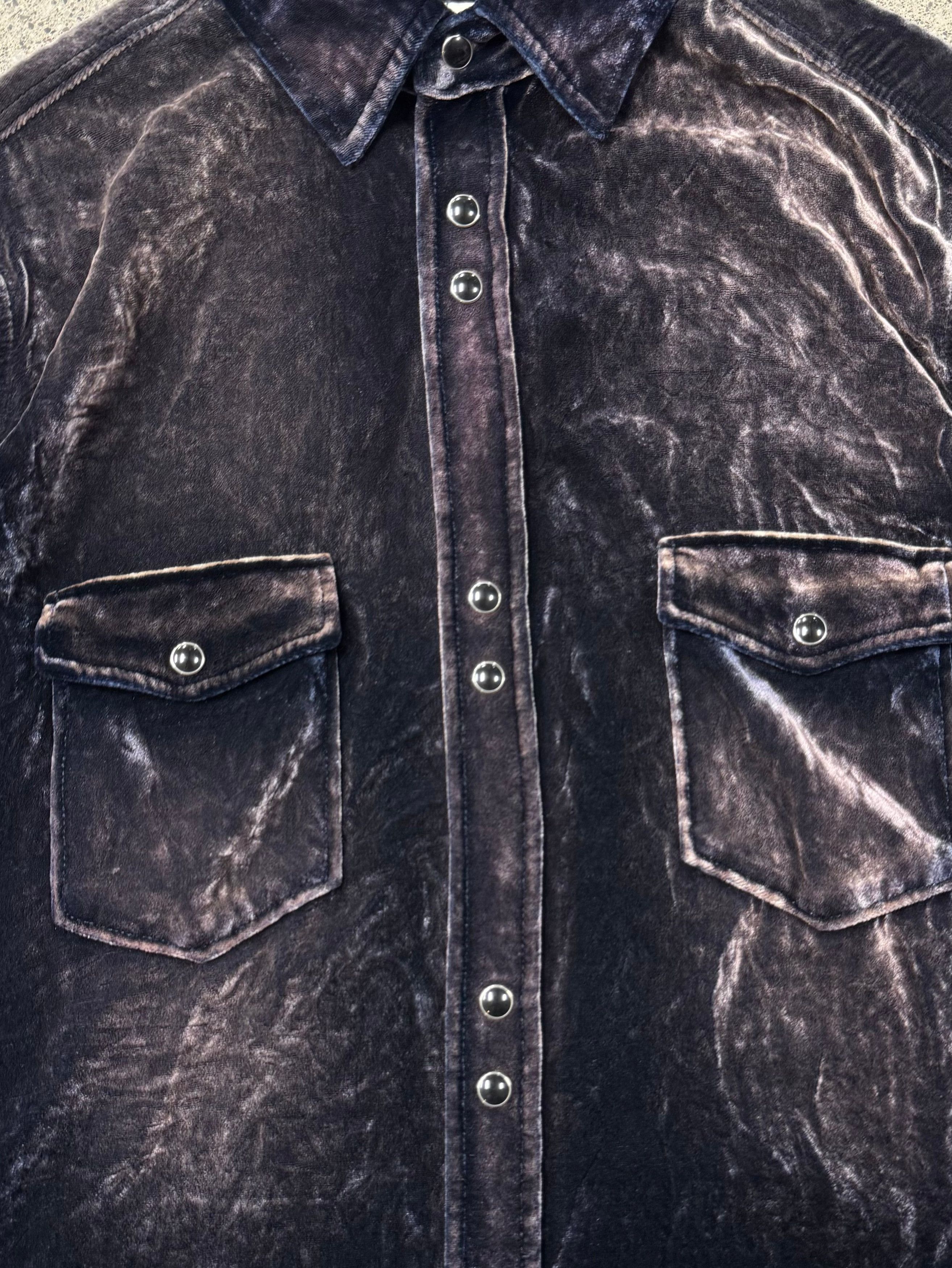 Saint Laurent Paris SS2020 Saint Laurent Velour ‘Gradient' Button Snap Shirt Size US S / EU 44-46 / 1 - 2 Thumbnail