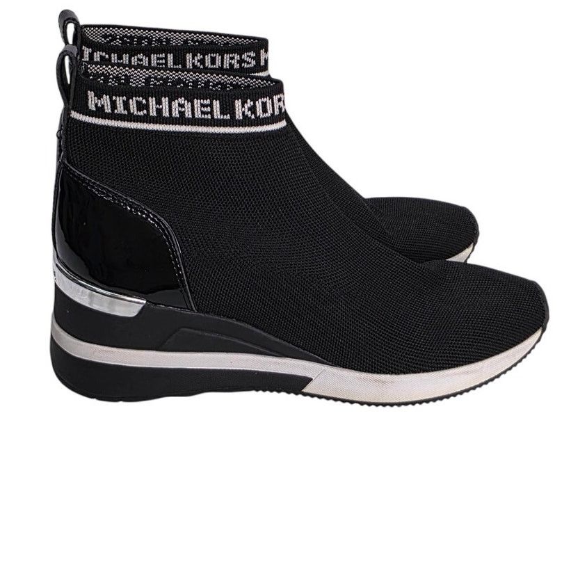 Michael Kors Michael Michael Kors Skyler Black Wedge Sneaker Bootie Size US 8.5 / IT 38.5 - 1 Thumbnail